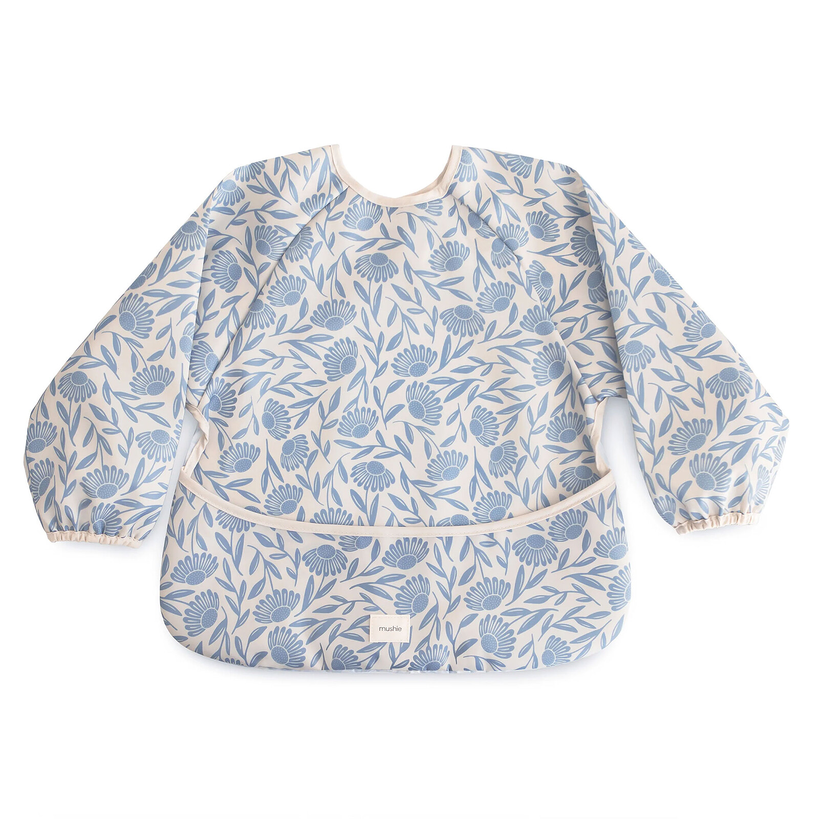 Bavoir à Manches - Blue Flowers mushie
