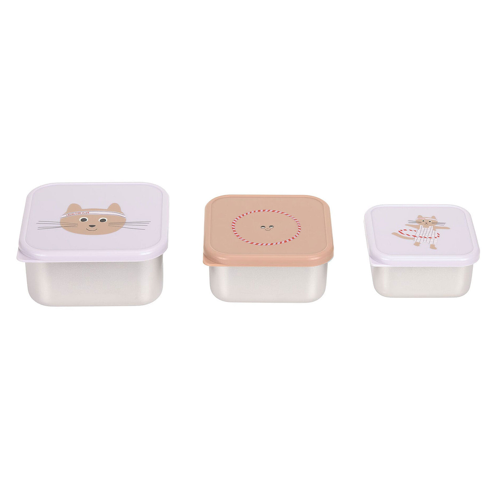 Lot de 3 Petites Boîtes à Goûter Tiny Team - Chat LÄSSIG