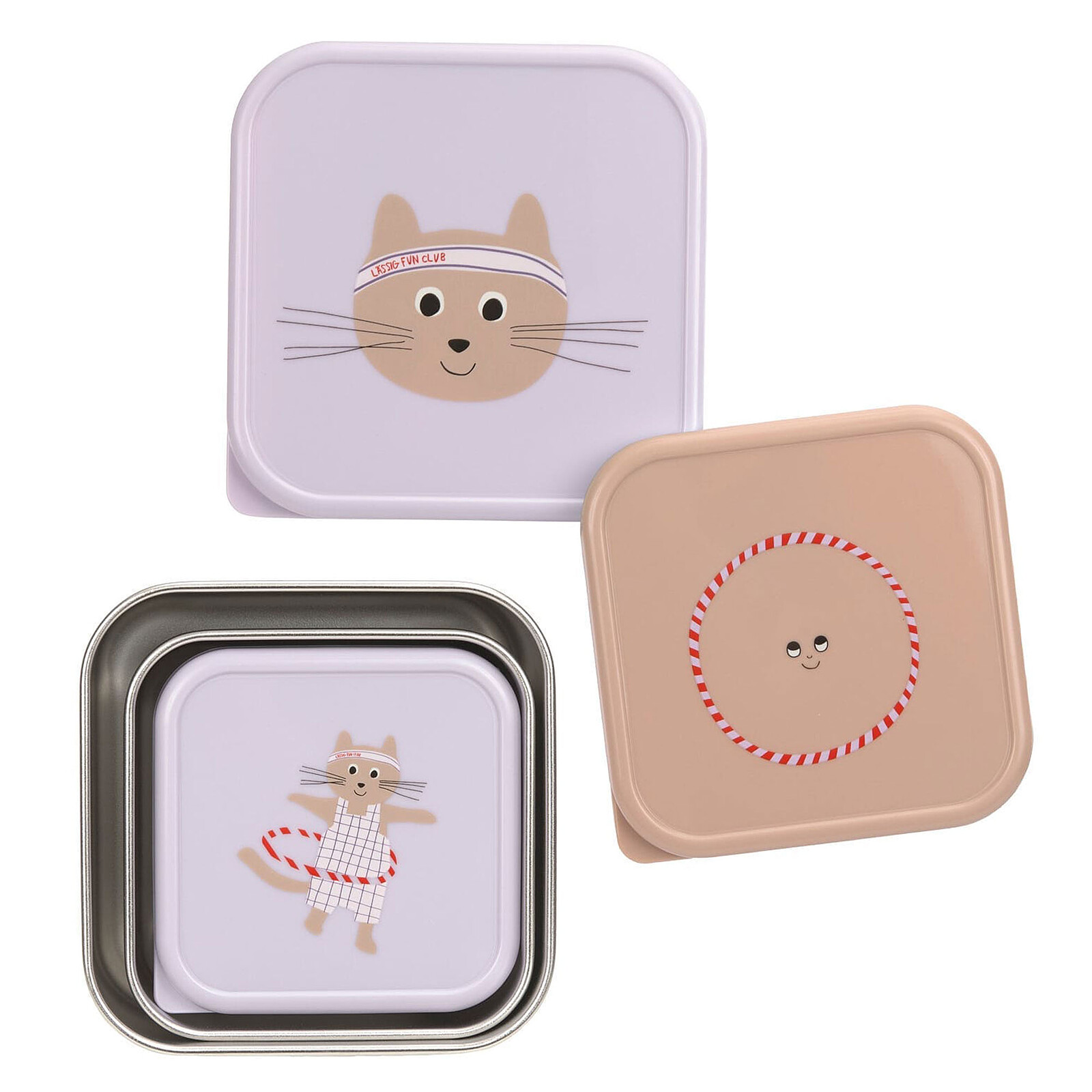 Avis Lot de 3 Petites Boîtes à Goûter Tiny Team - Chat