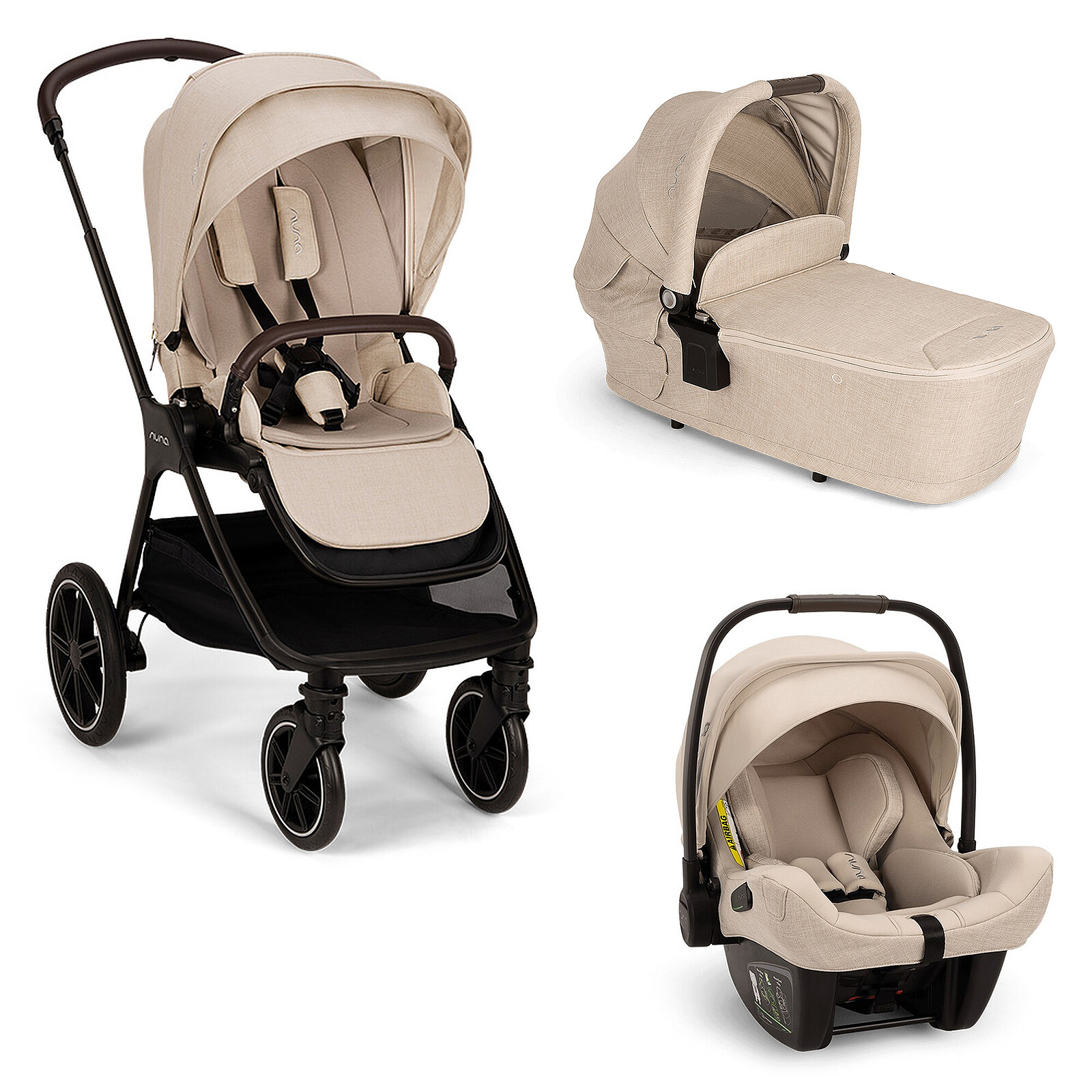 Poussette Trio TRIV lx - Siège PIPA next i-Size - Nacelle LYTL - Biscotti Nuna