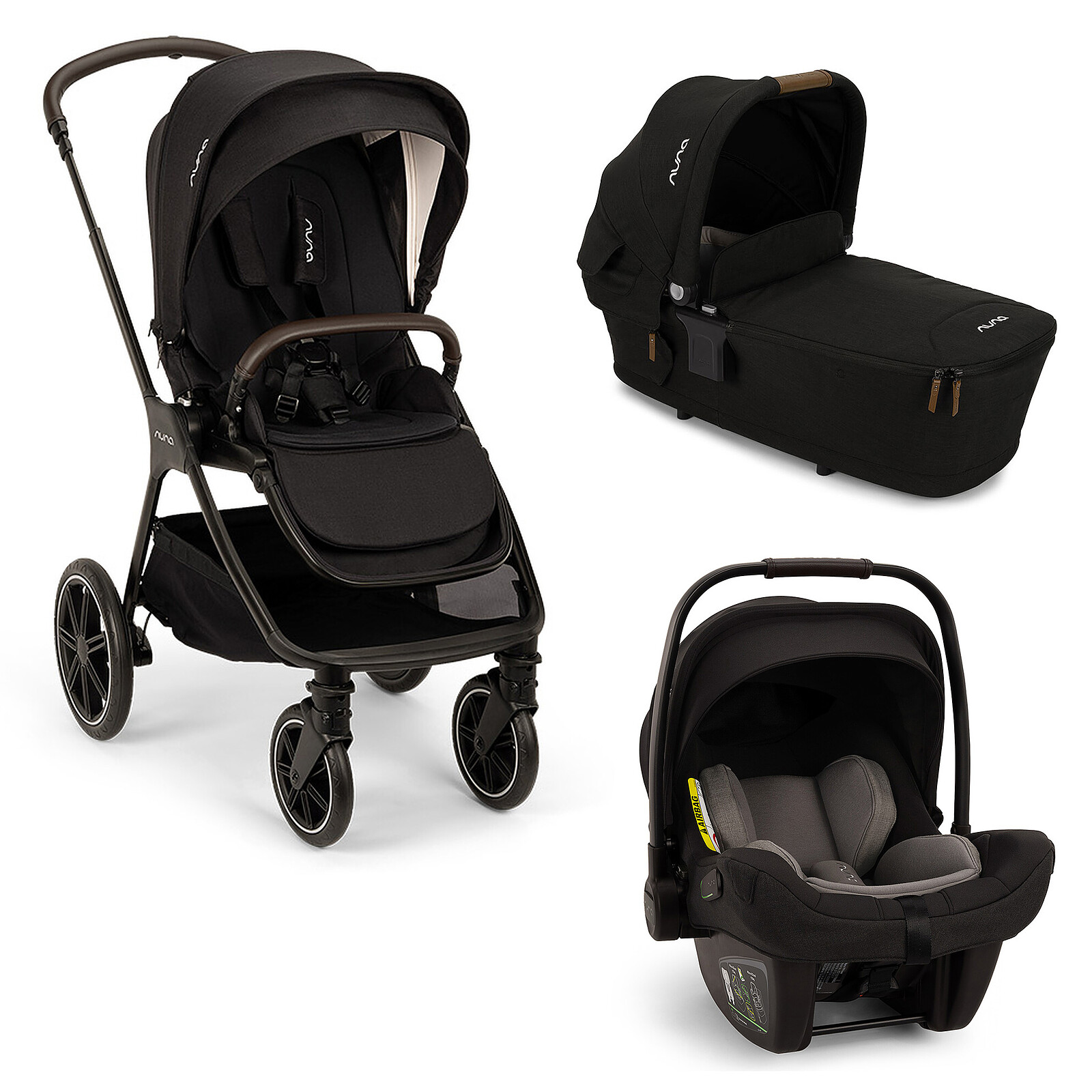 Poussette Trio TRIV lx - Siège PIPA next i-Size - Nacelle LYTL - Caviar Nuna