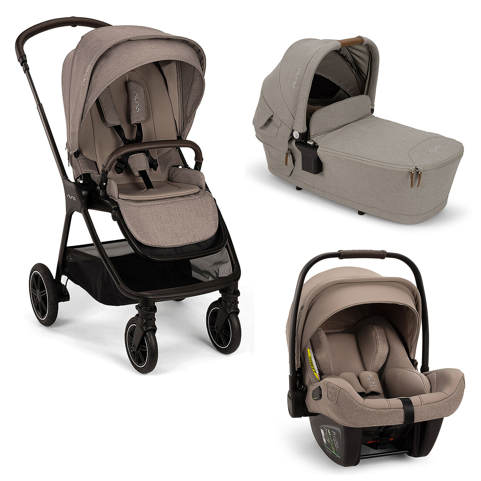 Poussette Trio TRIV next - Siège PIPA next i-Size - Nacelle LYTL - Cedar Hazelwood Nuna
