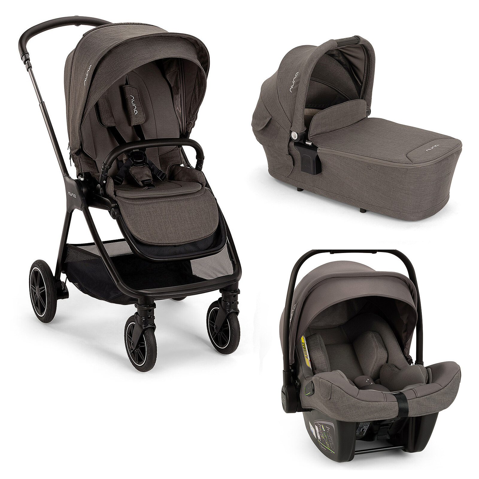 Poussette Trio TRIV next - Siège PIPA next i-Size - Nacelle LYTL - Thunder Nuna