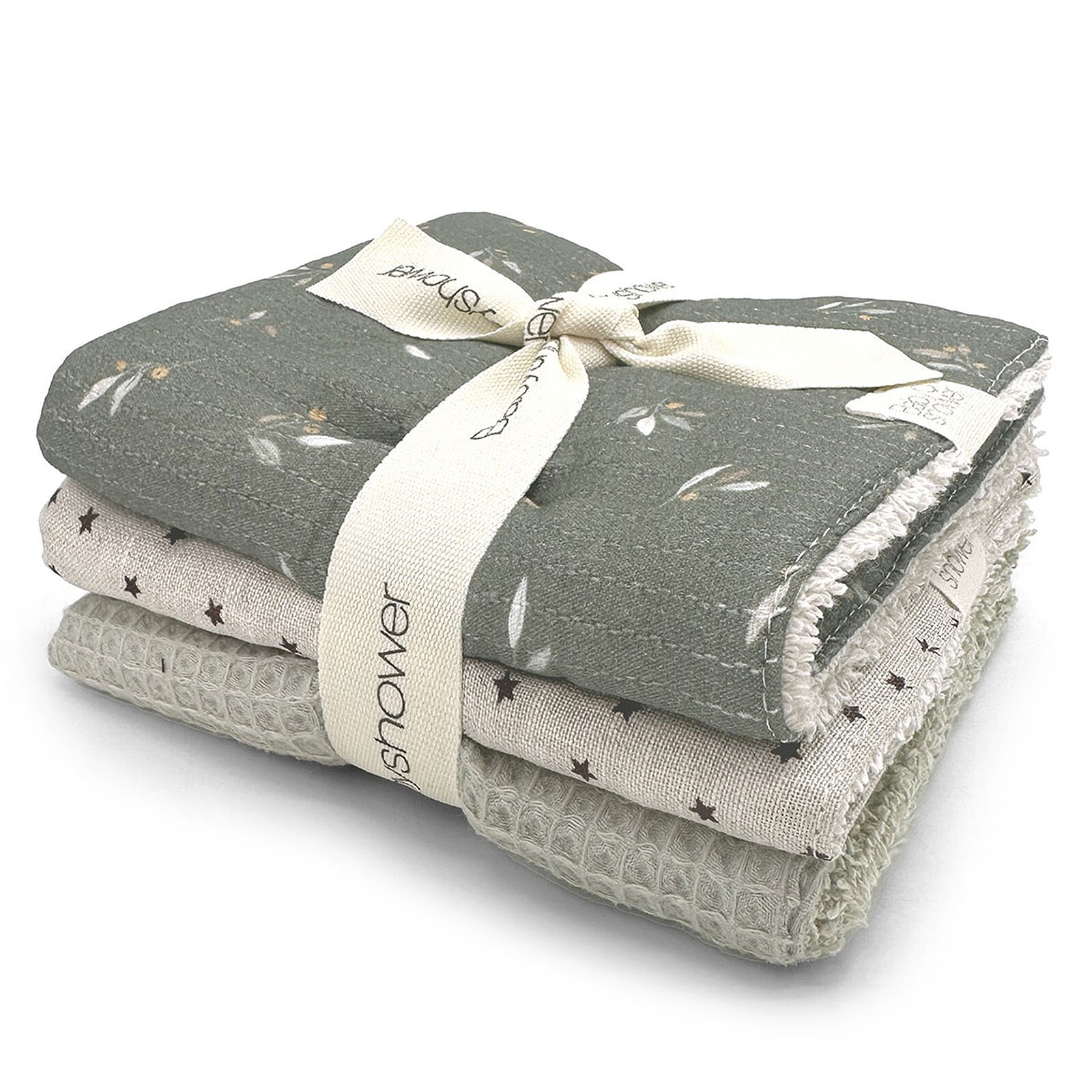 Lot de 3 Mini Langes - Misty Woods Babyshower