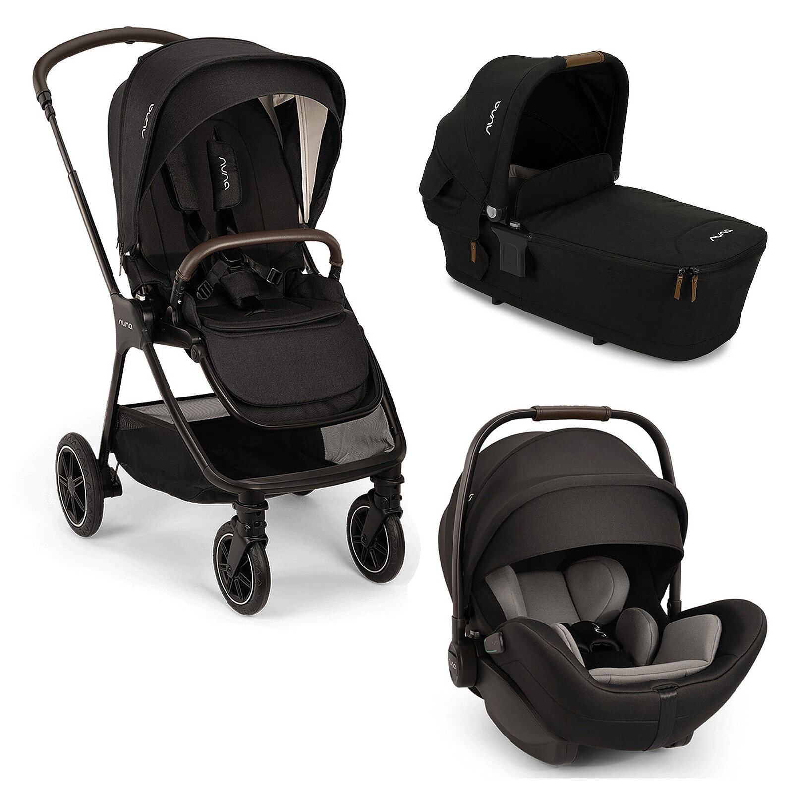 Poussette Trio TRIV next - Siège Auto ARRA Flex i-Size - Nacelle LYTL - Caviar Nuna