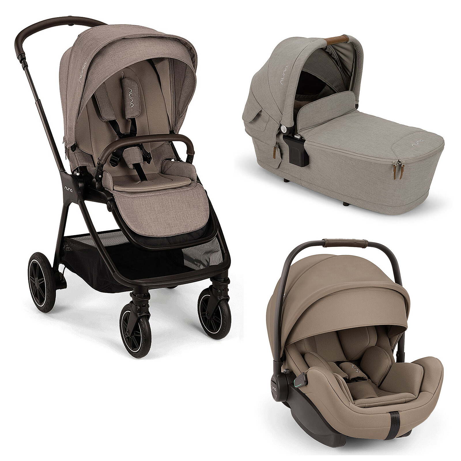 Poussette Trio TRIV next - Siège Auto ARRA Flex i-Size - Nacelle LYTL - Cedar Hazelwood Nuna