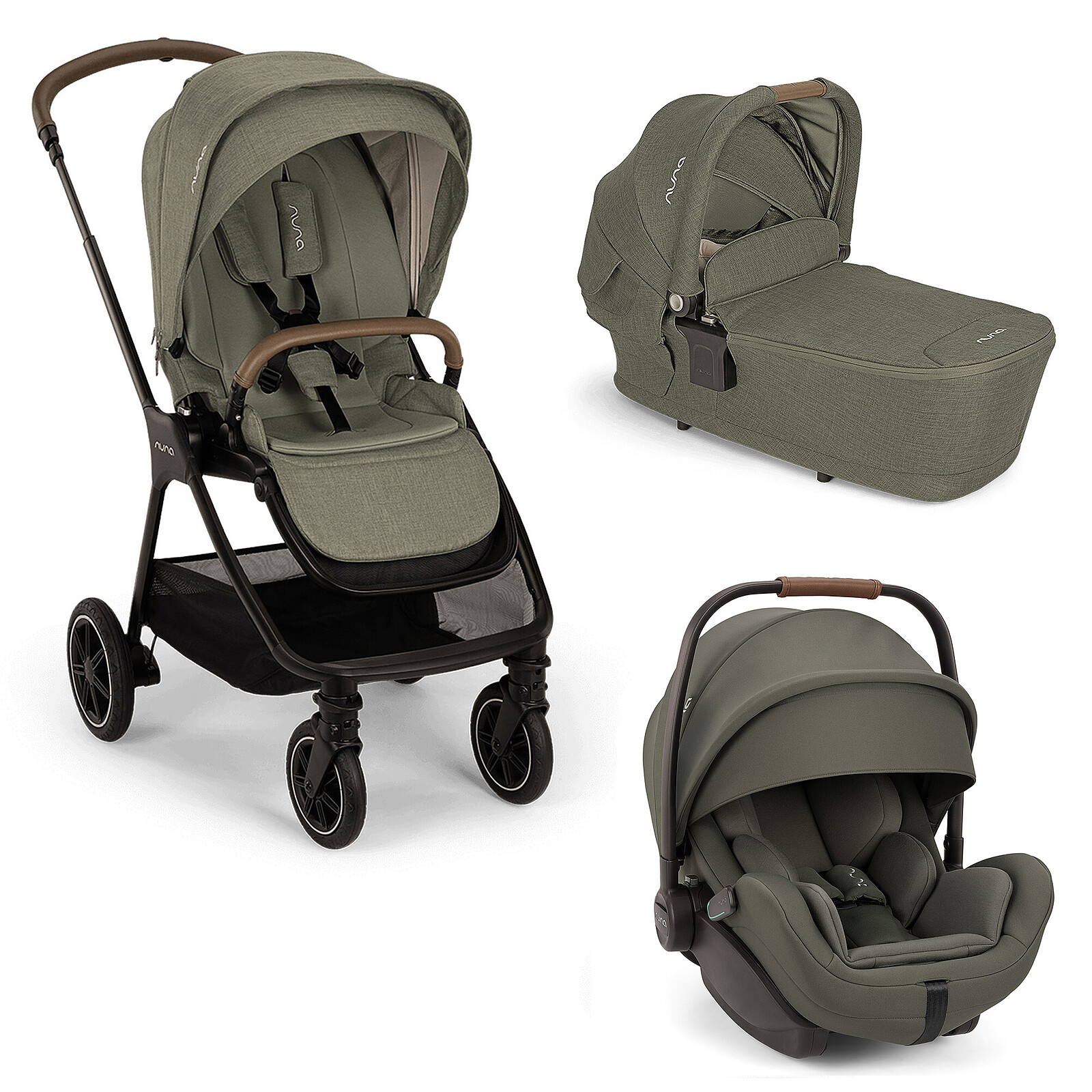 Poussette Trio TRIV next - Siège Auto ARRA Flex i-Size - Nacelle LYTL - Pine Nuna