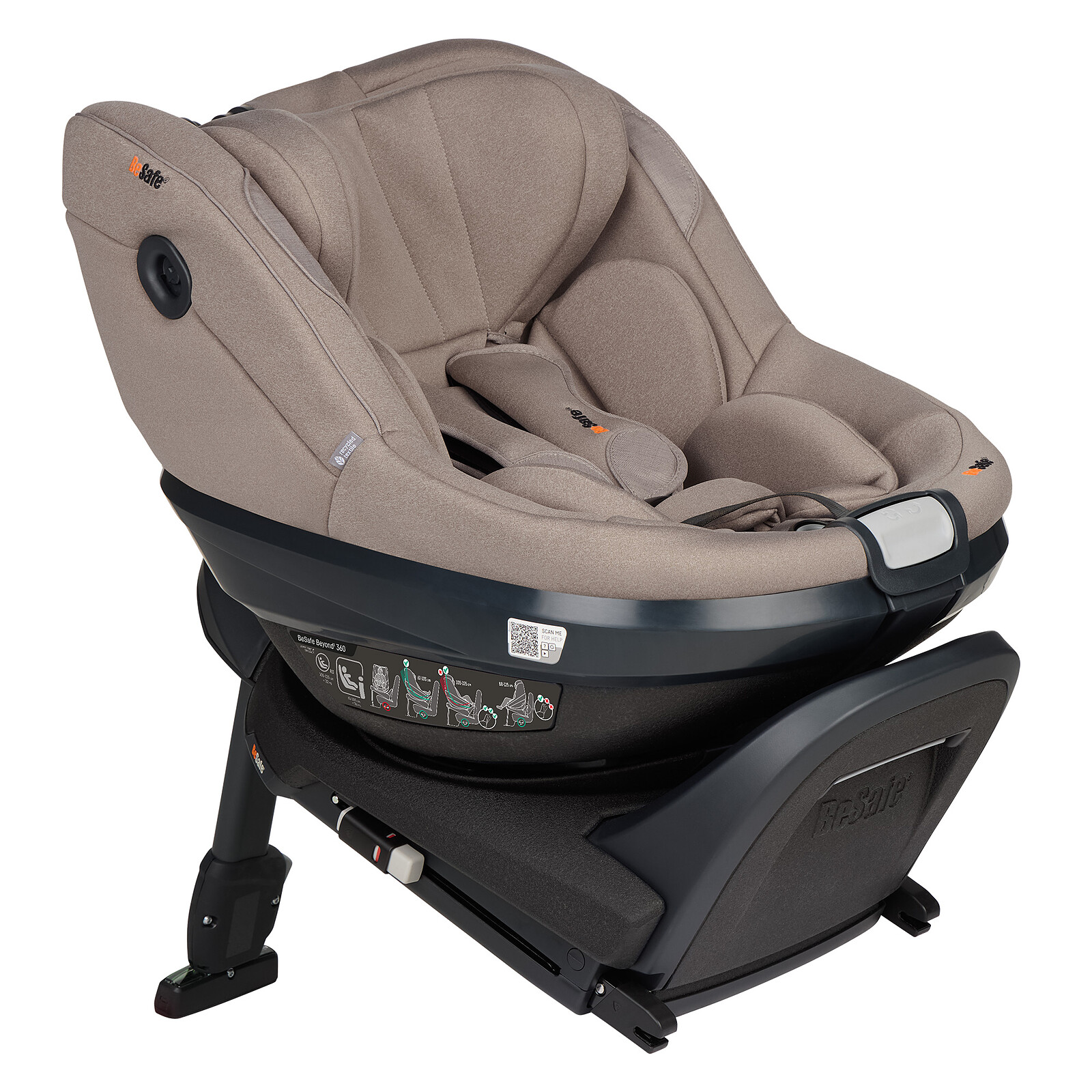 Pack Siège Auto Beyond² 360 Groupe 0+/1/2 i-Size + Base Beyond - Dark Sand Soft Breeze BeSafe