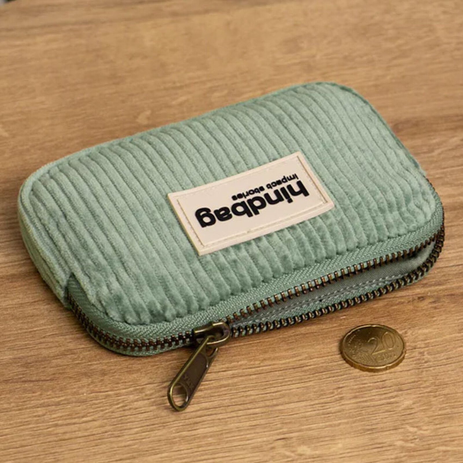 Porte-monnaie Lili - Velours Vert d'Eau Hindbag