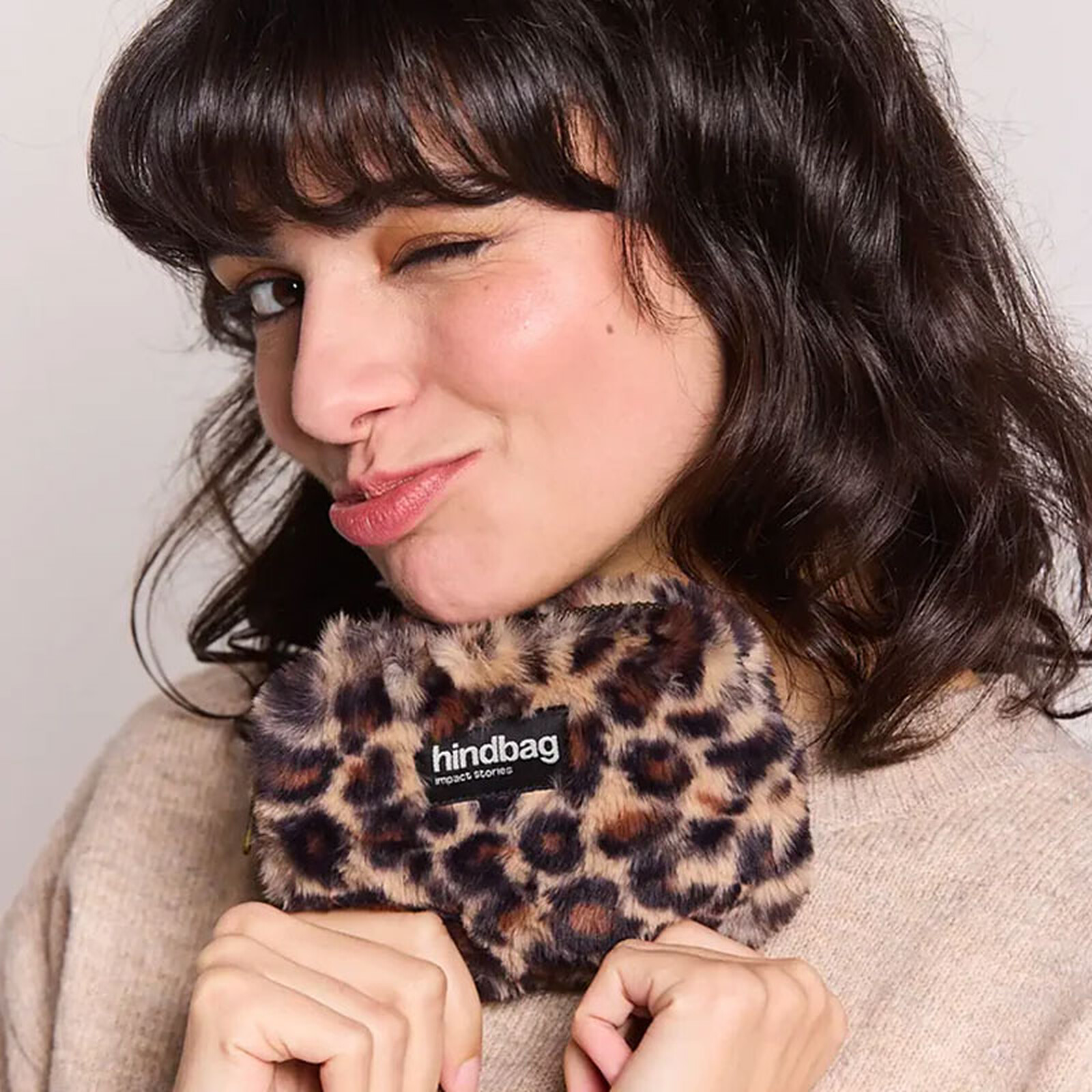 Porte-monnaie Lili - Fausse Fourrure Léopard Hindbag
