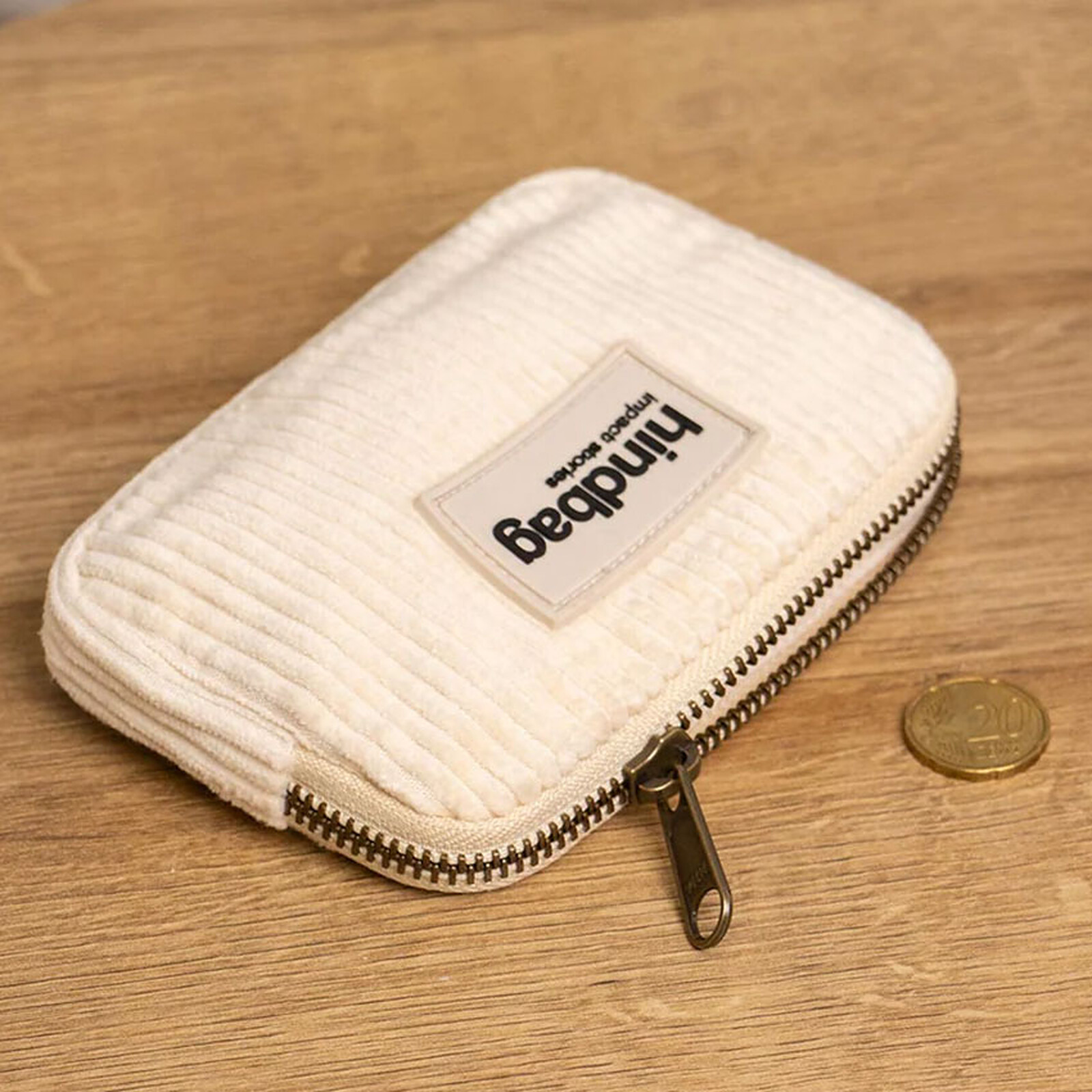 Porte-monnaie Lili - Velours Beige Hindbag