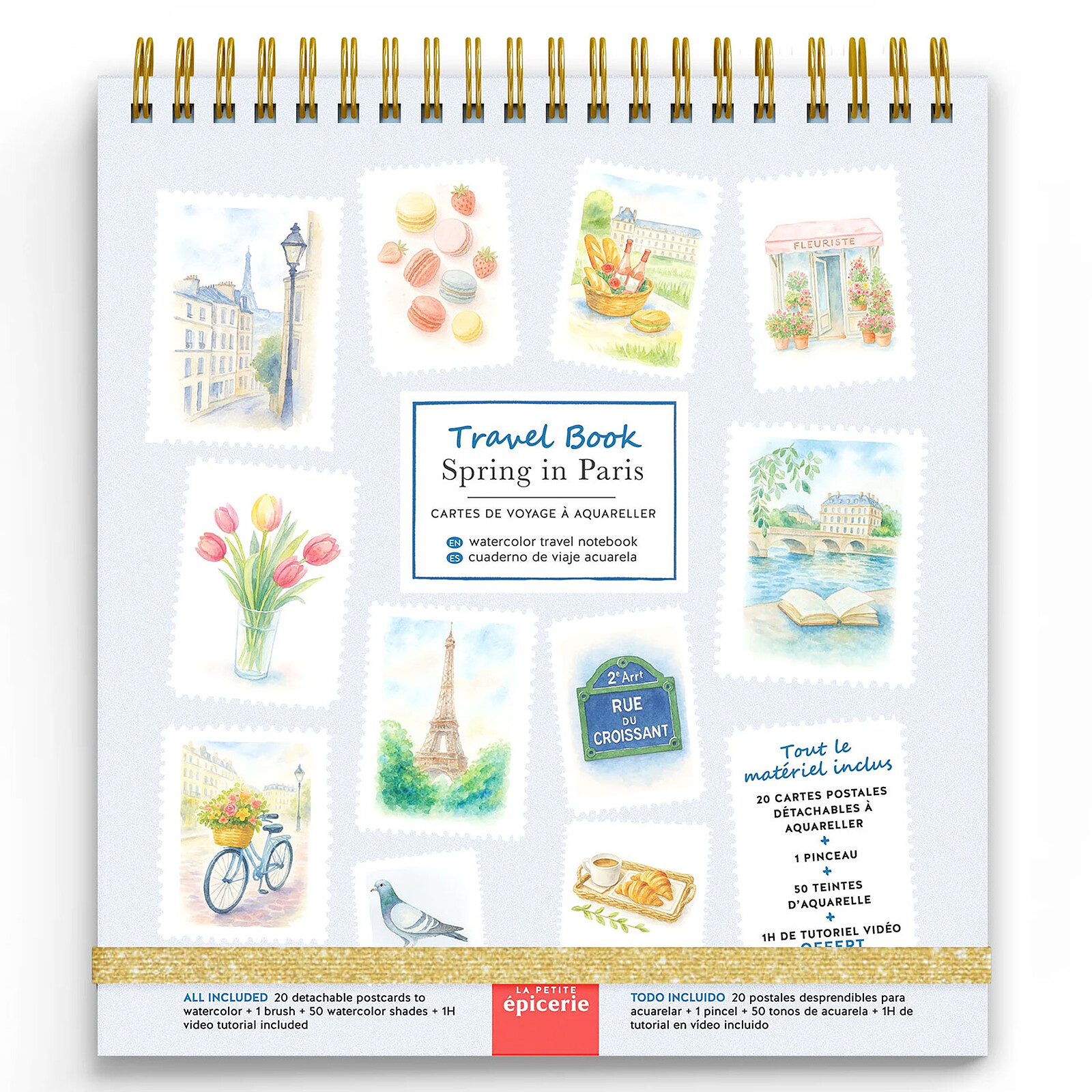 Travel Book Carnet Aquarelle - Spring in Paris La Petite Epicerie