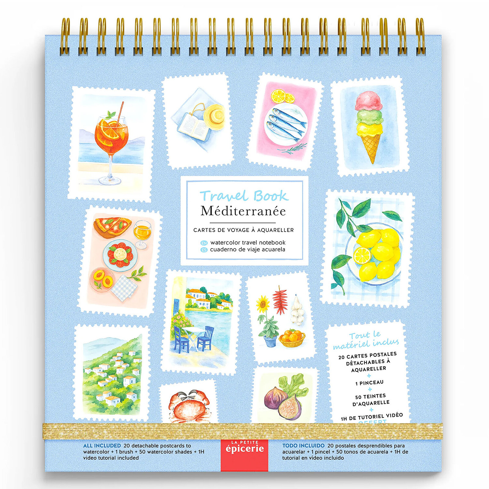 Travel Book Carnet Aquarelle - Méditerranée La Petite Epicerie