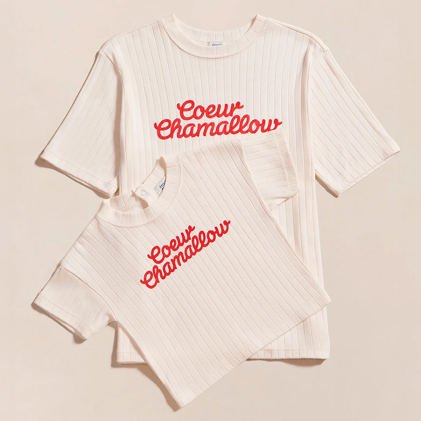Achat T-shirt Coeur Chamallow Crème Enfant - 2 Ans