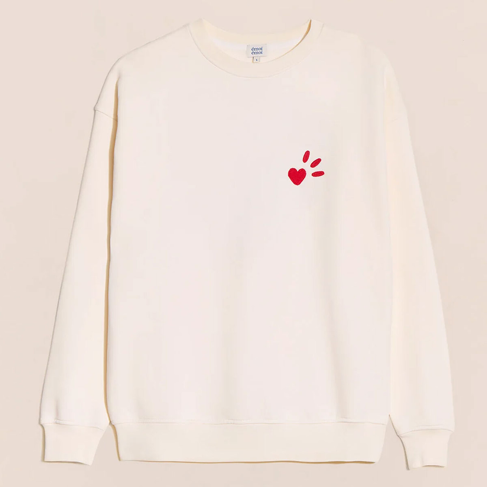 Sweat L'Amour est Déclaré Crème Rouge - L émoi émoi
