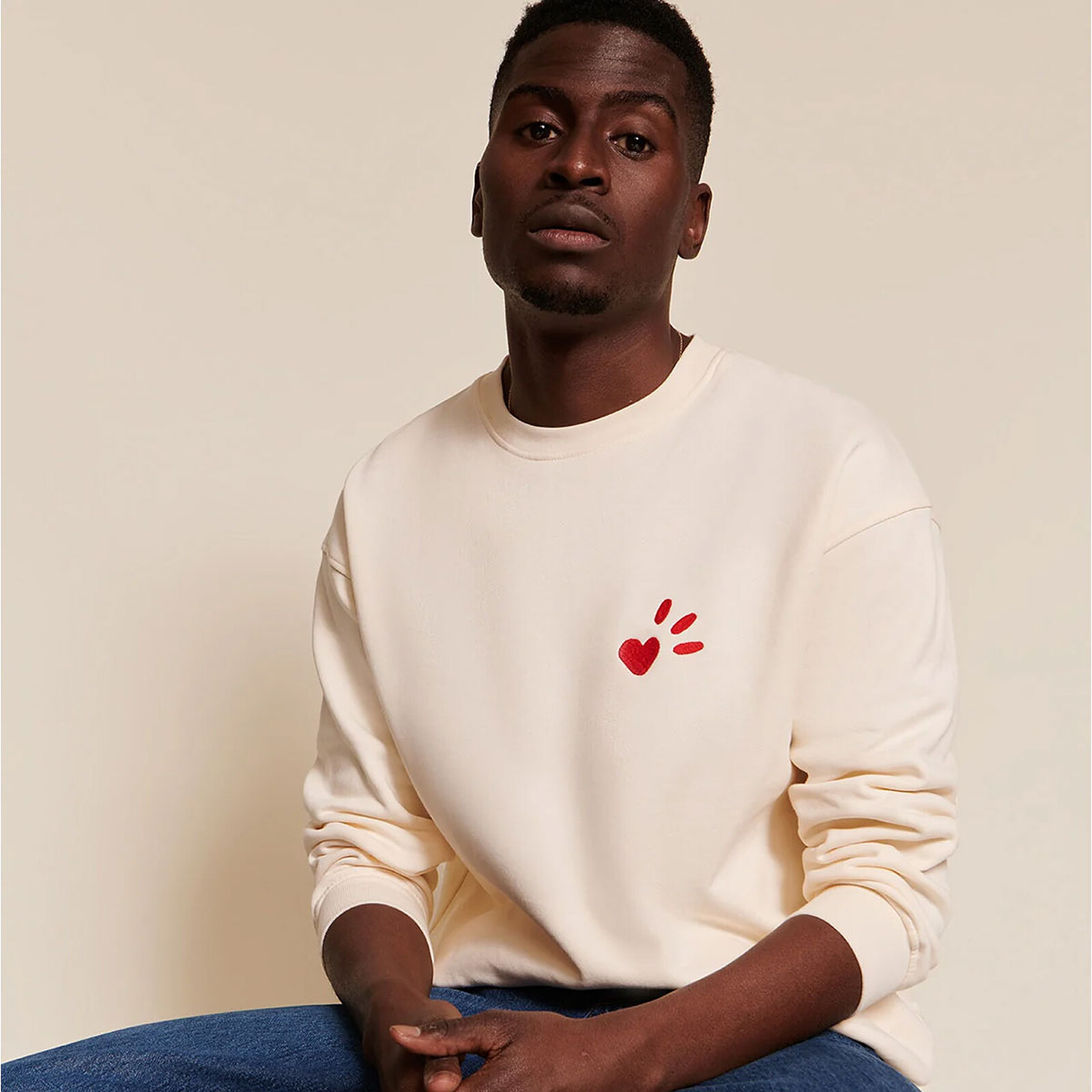 Achat Sweat L'Amour est Déclaré Crème Rouge - XS