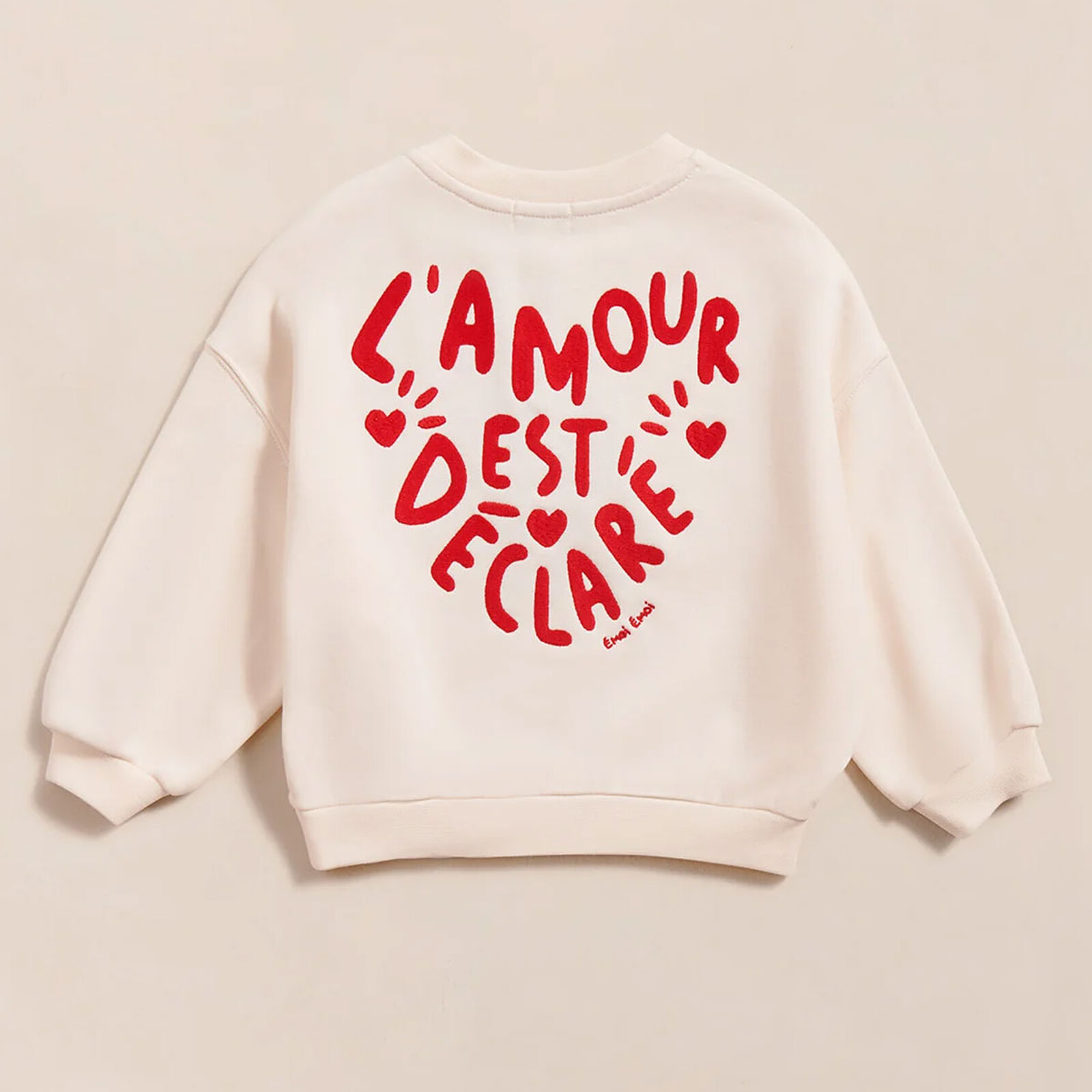 Sweat L'Amour est Déclaré Crème Rouge - 4 Ans émoi émoi
