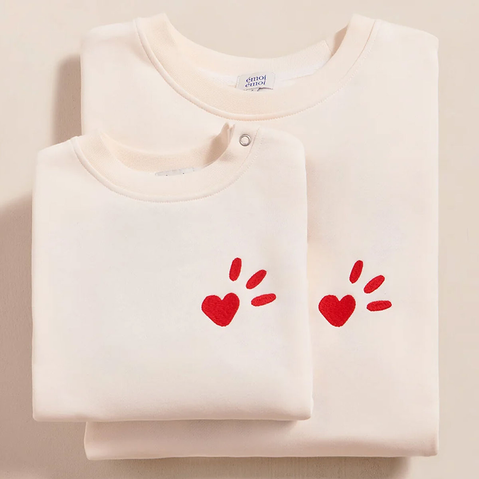 Achat Sweat L'Amour est Déclaré Crème Rouge - 2 Ans