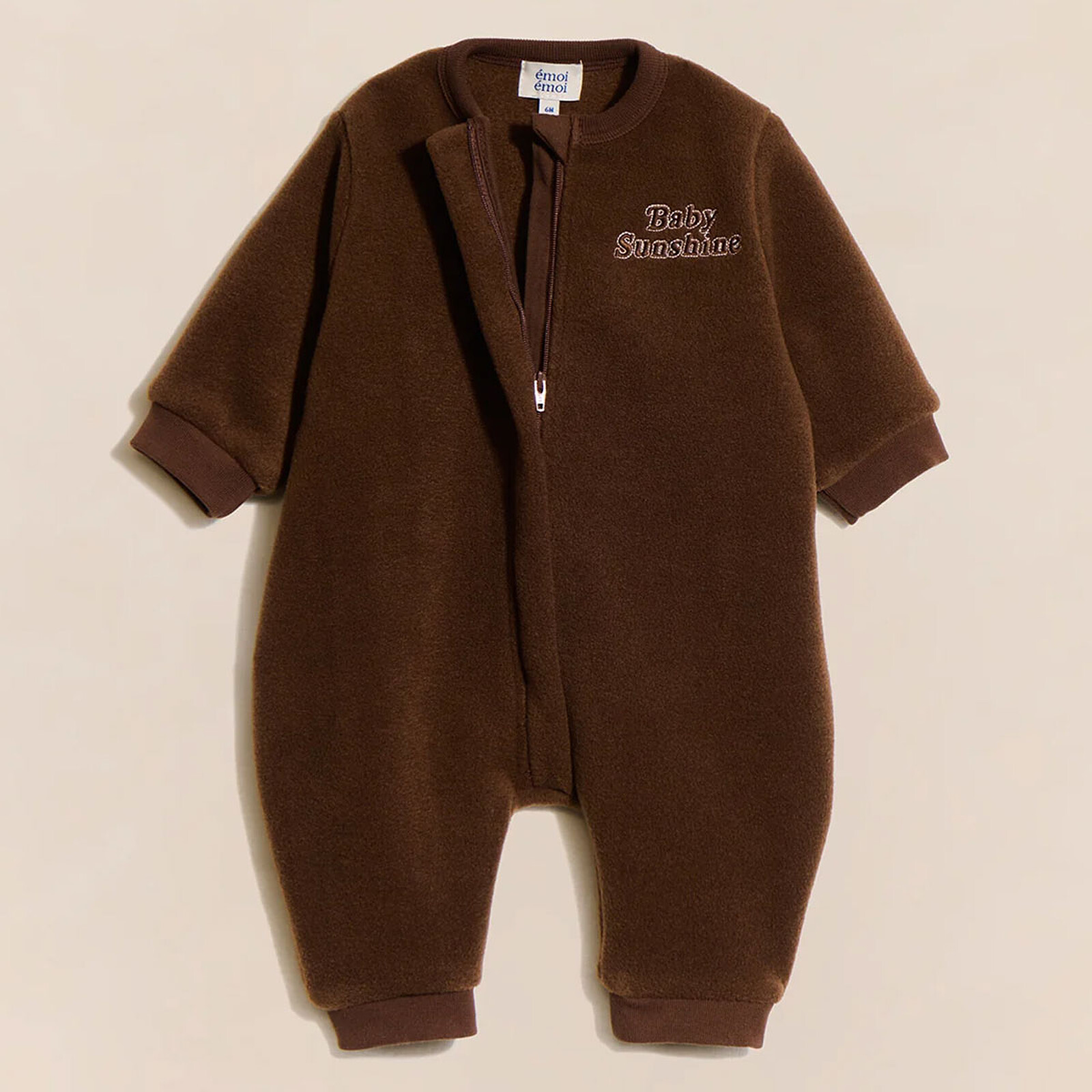 Mini Combinaison Polaire Recyclée Baby Sunshine Chocolat - 3 Mois émoi émoi