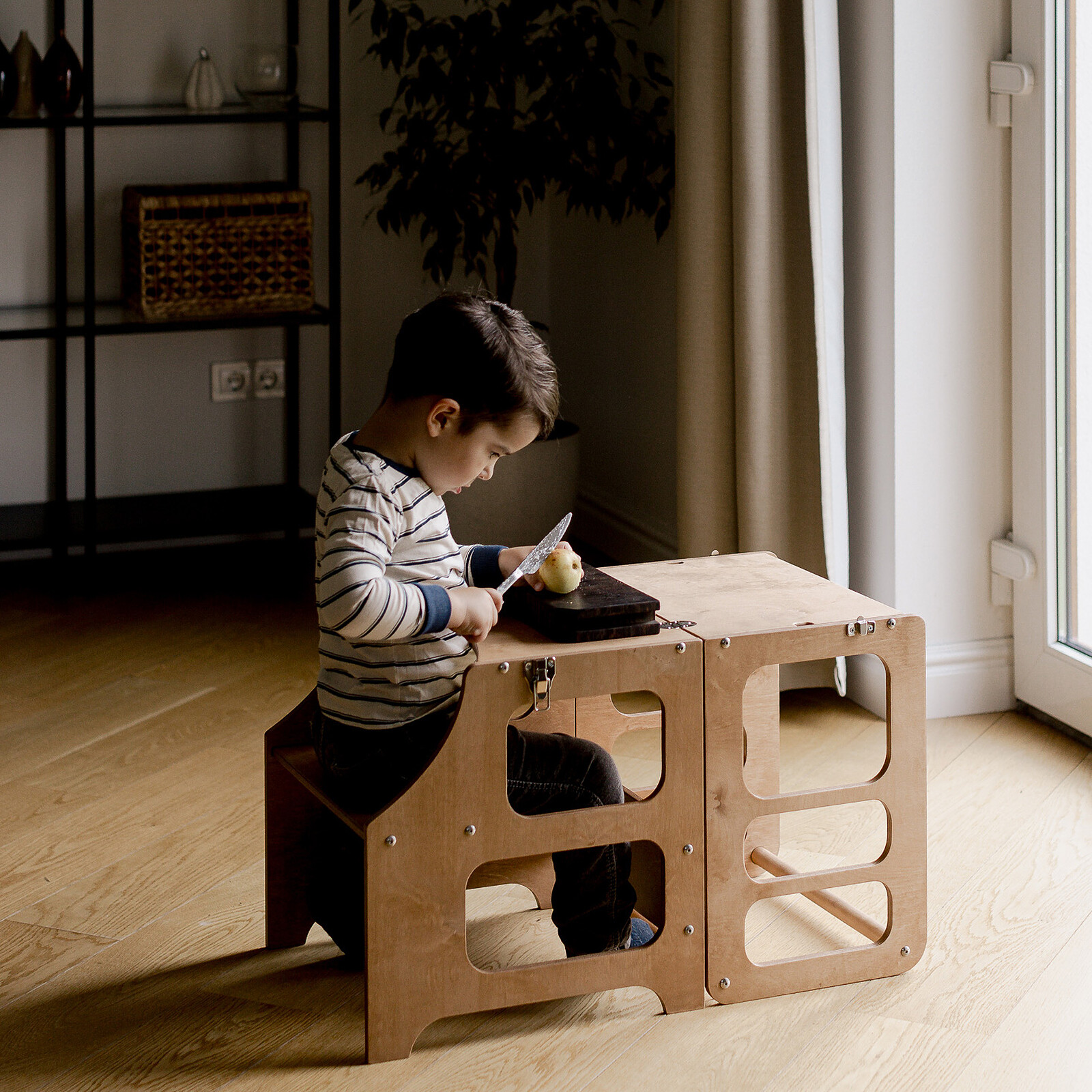 Achat Tour de Cuisine Pliable en Bouleau - Naturel