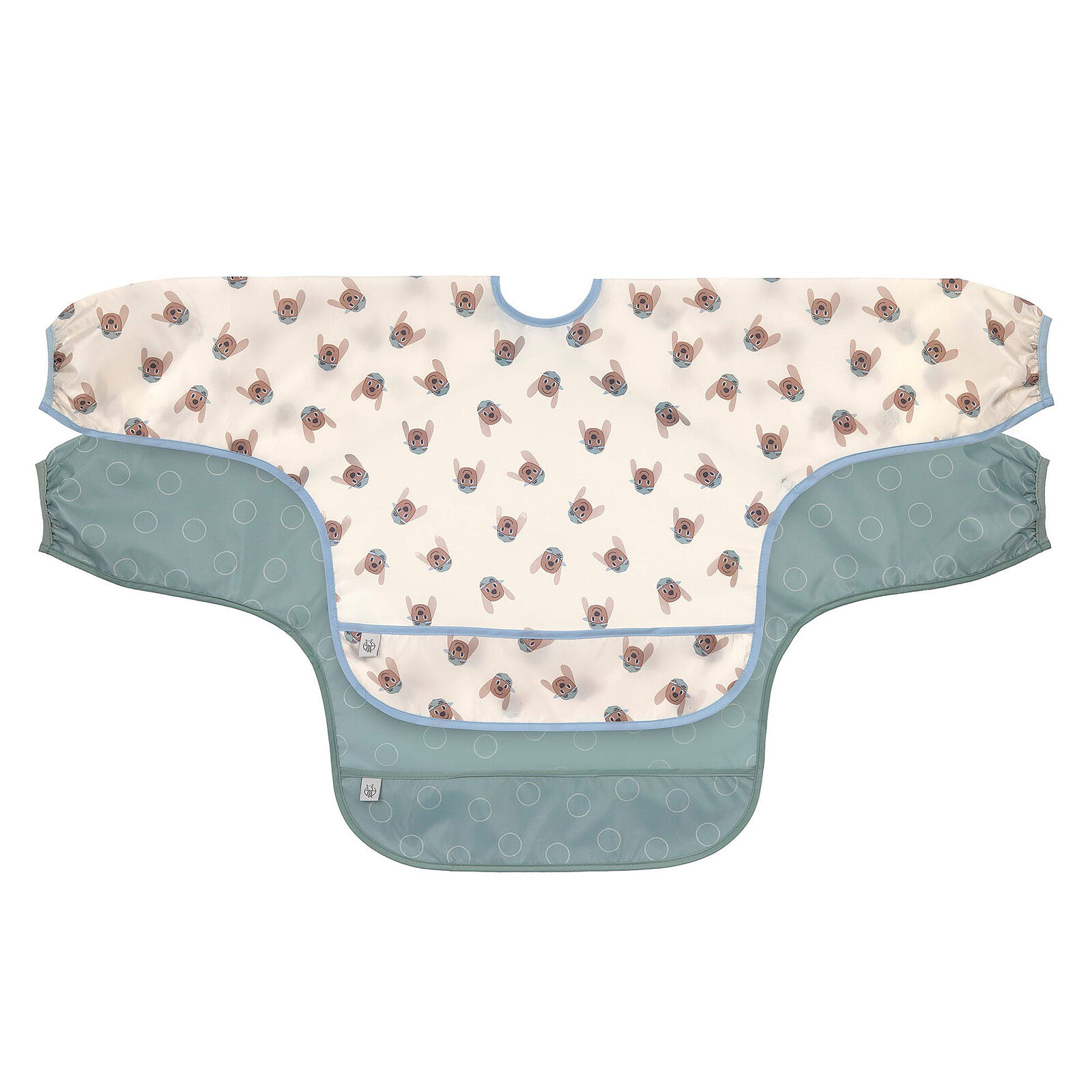 Lot de 2 Bavoirs à Manches Longues Tiny Team Chien - 6/24 Mois LÄSSIG