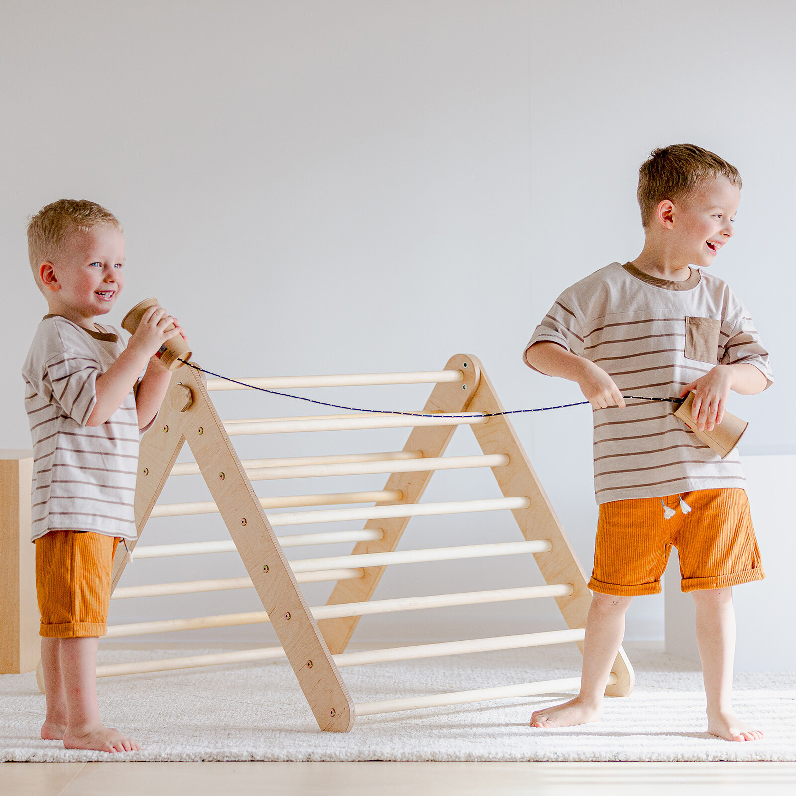 Triangle d'Escalade avec Toboggan - Naturel Duck Woodworks