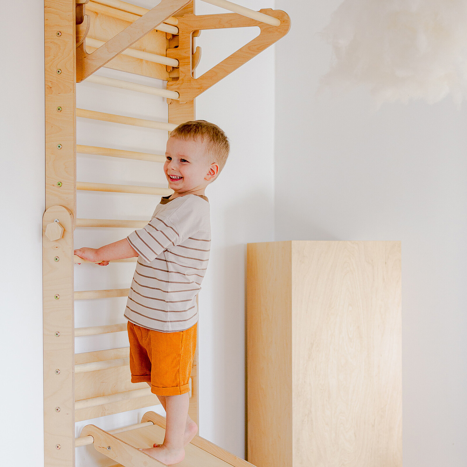 Echelle d'Escalade avec Toboggan - Naturel Duck Woodworks