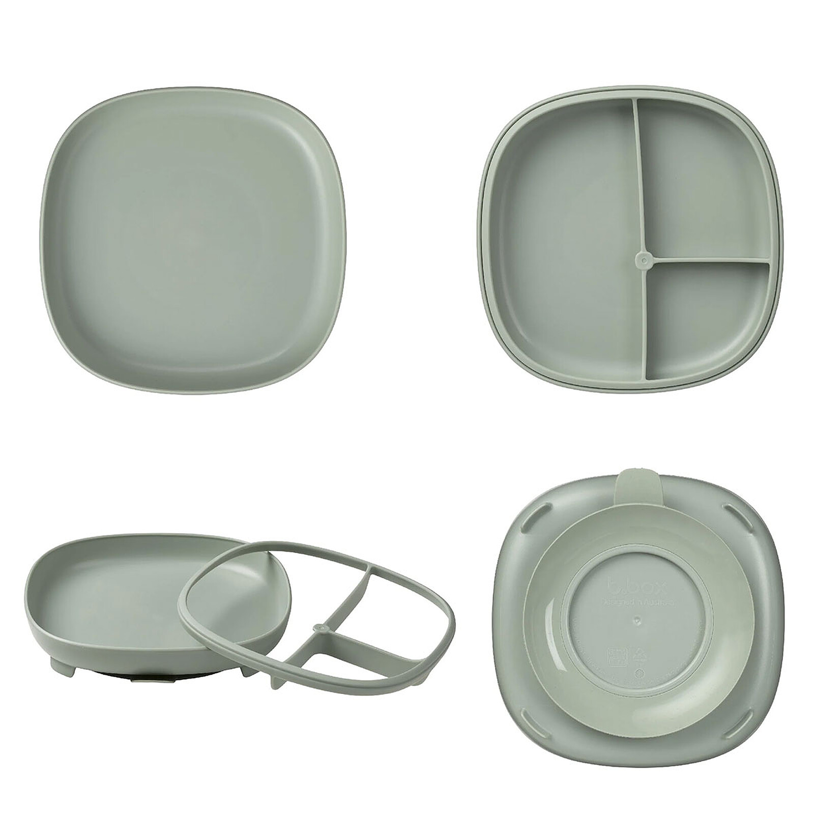 Assiette Compartimentée à Ventouse 2-en-1 - Sage b.box for kids