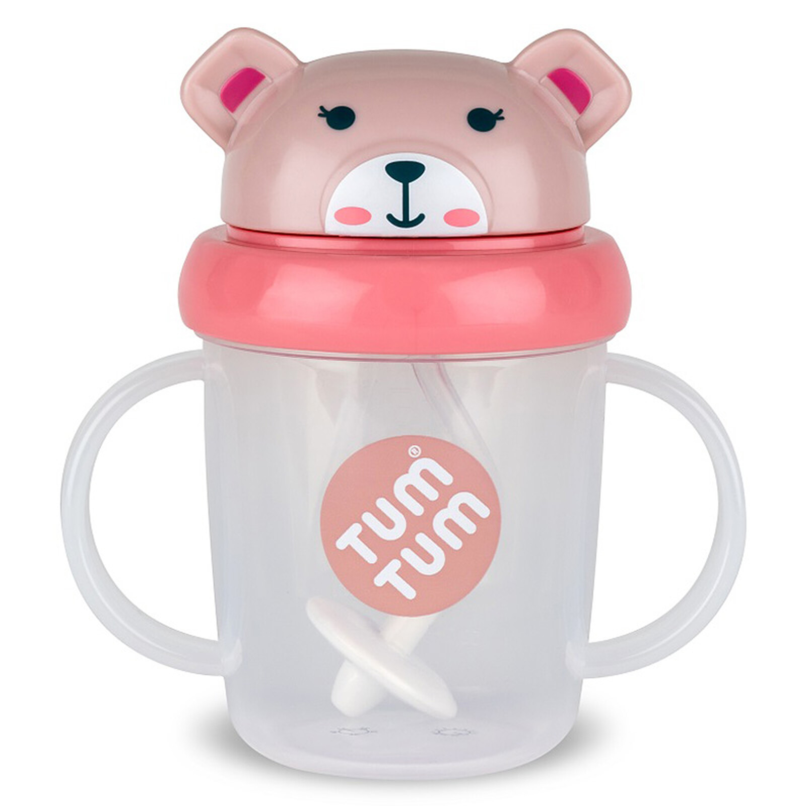 Tasse Anti-fuites et Paille Lestée V3 Ourson Rose - 200 ml TUM TUM