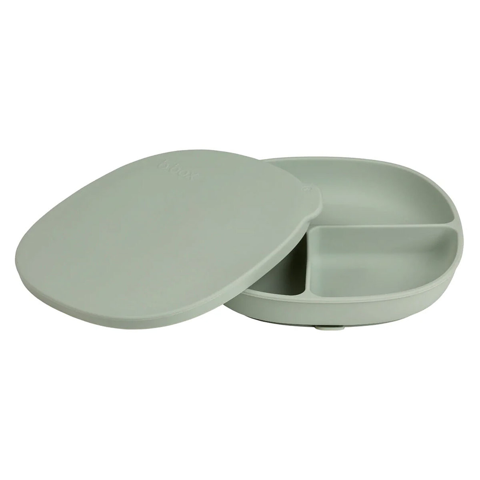 Assiette Compartimentée à Ventouse et Couvercle - Sage b.box for kids