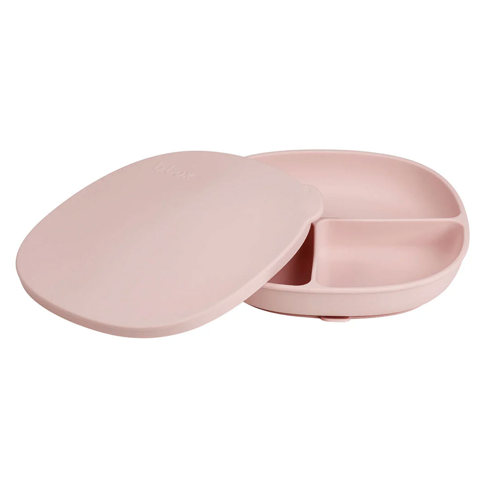 Assiette Compartimentée à Ventouse et Couvercle - Blush b.box for kids