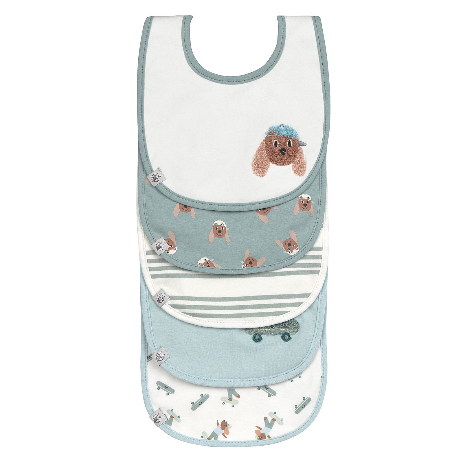 Lot de 5 Bavoirs Eponge Tiny Team Chien - 3/18 Mois LÄSSIG