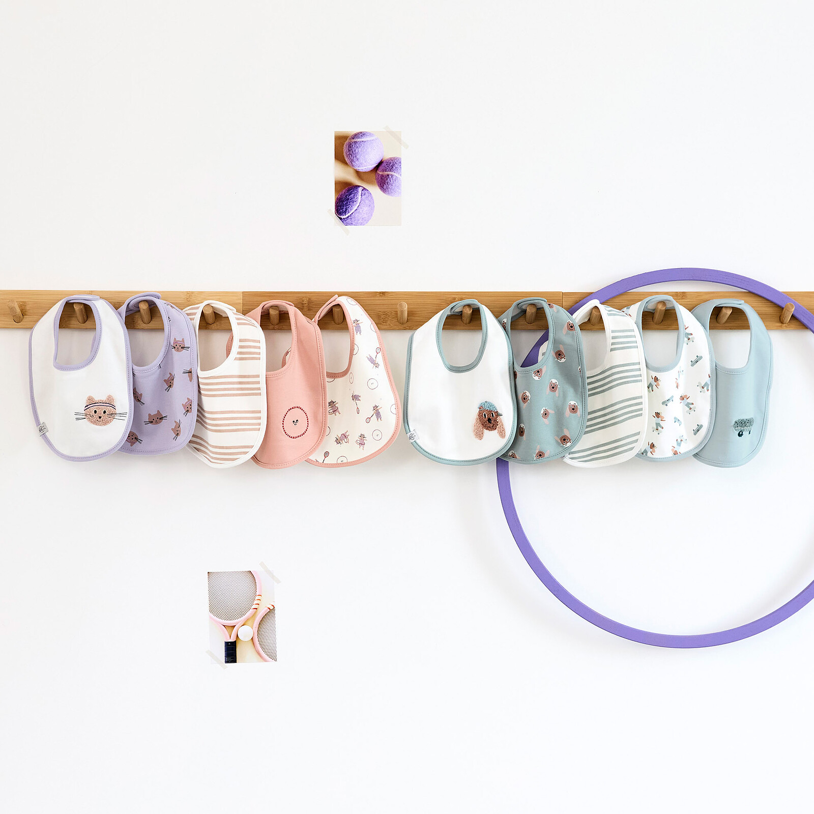 Avis Lot de 5 Bavoirs Eponge Tiny Team Chat - 3/18 Mois