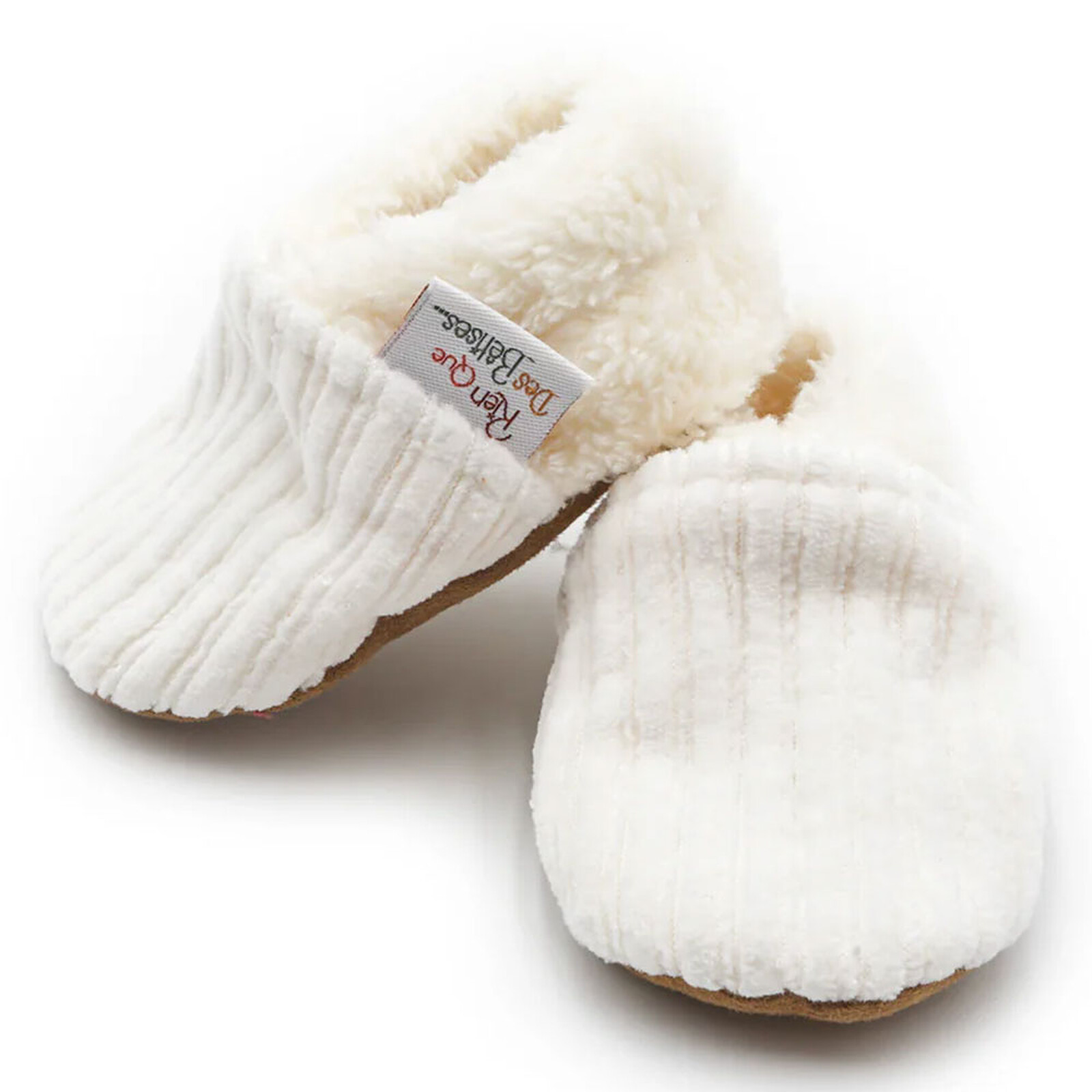 Chaussons Velours Ecru - 22/23 Rien que des bêtises