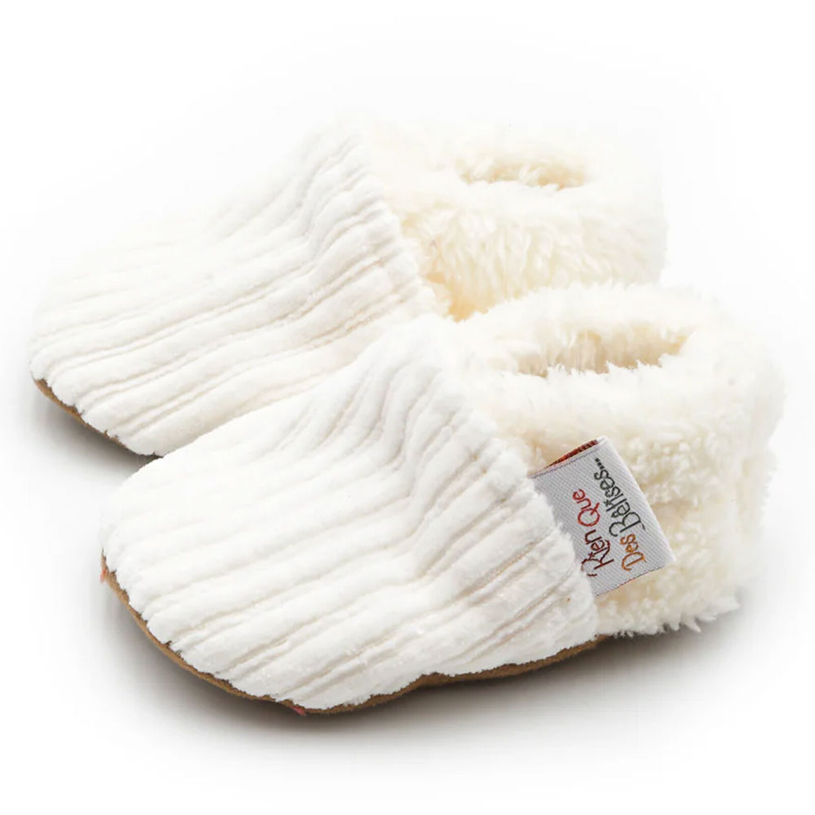 Chaussons Velours Ecru - 22/23 Rien que des bêtises