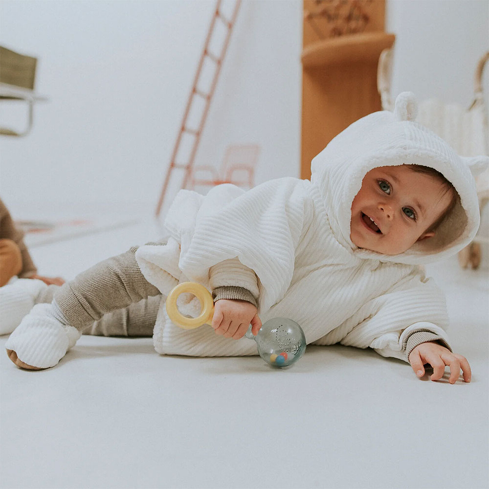 Poncho Velours Ecru Rien que des bêtises