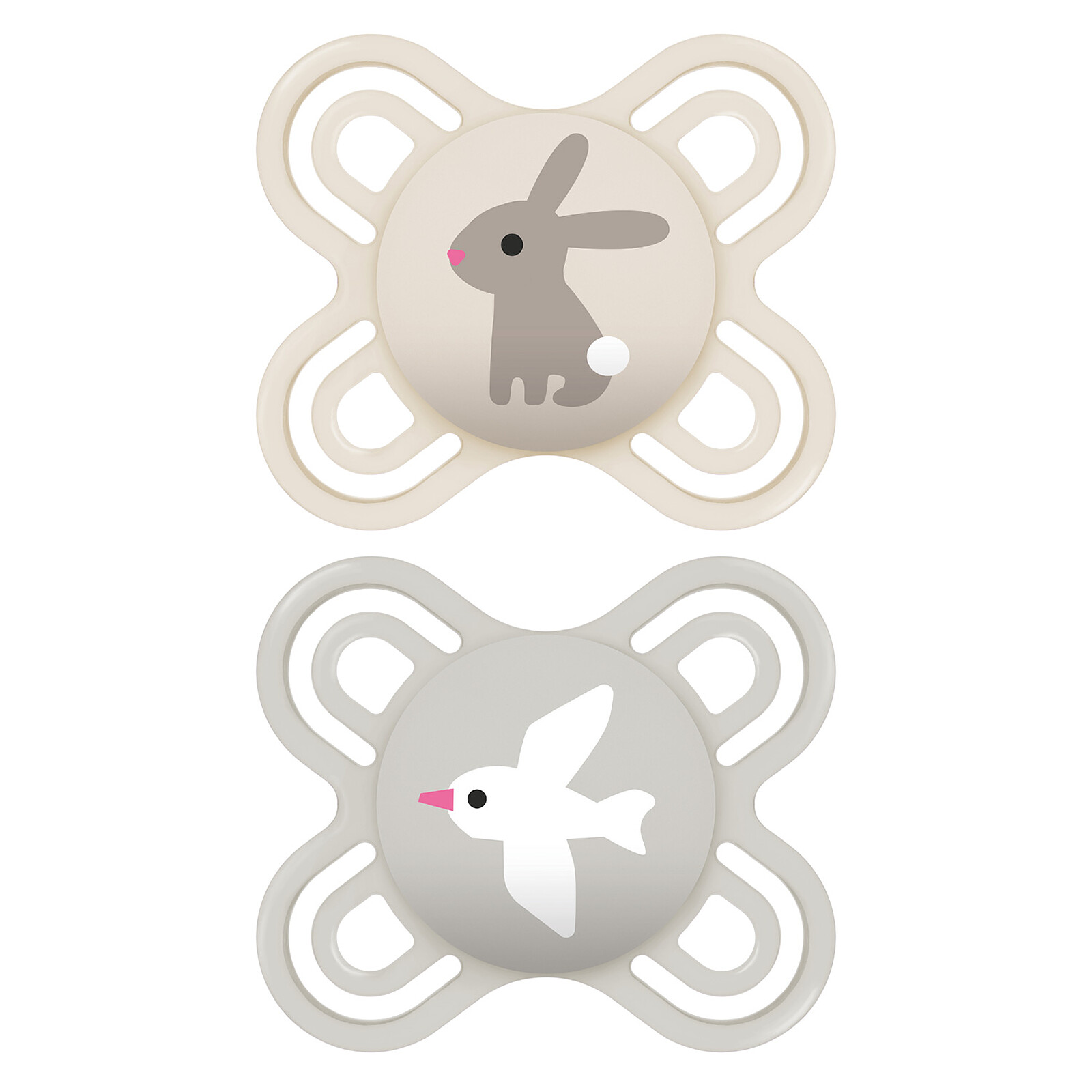 Lot de 2 Sucettes Perfect Lapin et Oiseau - 0/2 Mois (Mam) - Couverture