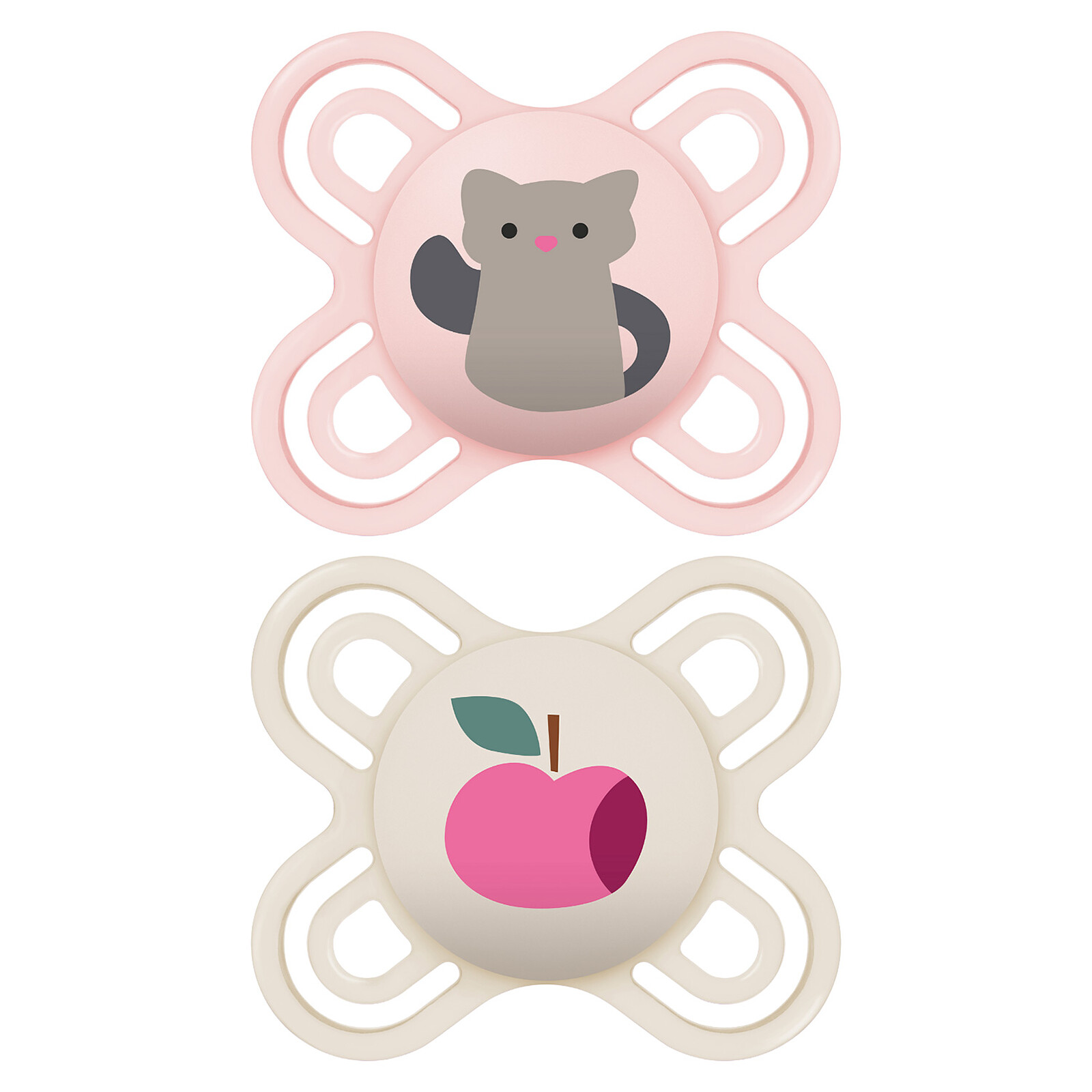 Lot de 2 Sucettes Perfect Chat et Pomme - 0/2 Mois (Mam) - Couverture