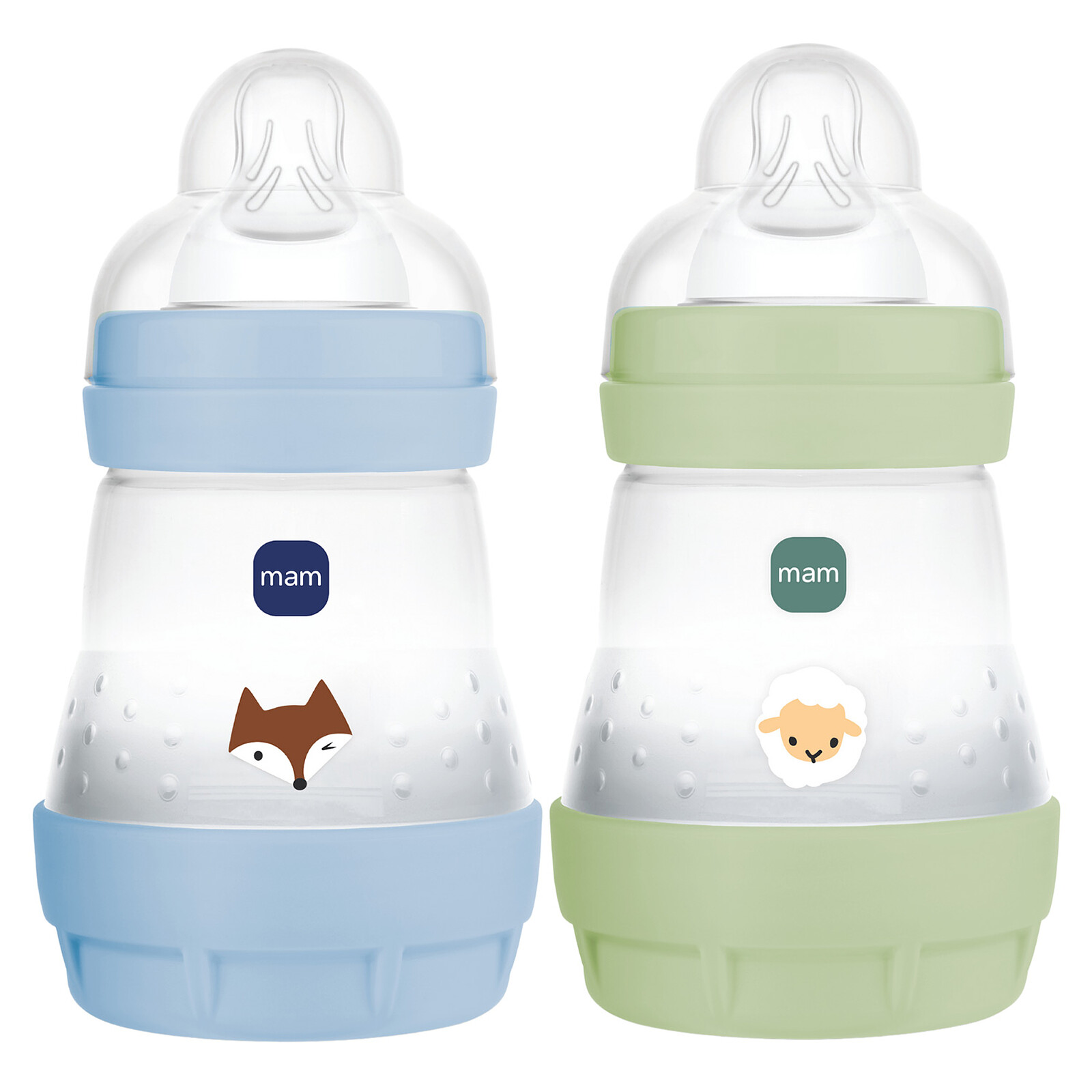 Lot de 2 Biberons Anti-coliques Easy Start Océan et Vert - 160 ml (Mam) - Couverture