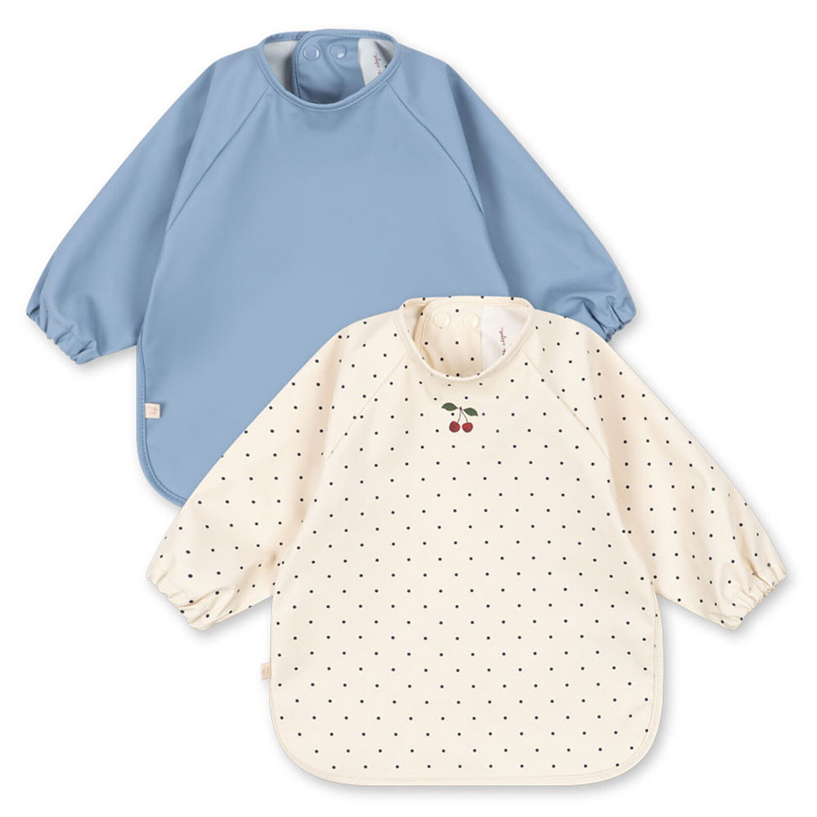Lot de 2 Bavoirs à Manches Navy Dot & Rain Washed - 6/12 Mois  Konges Sløjd