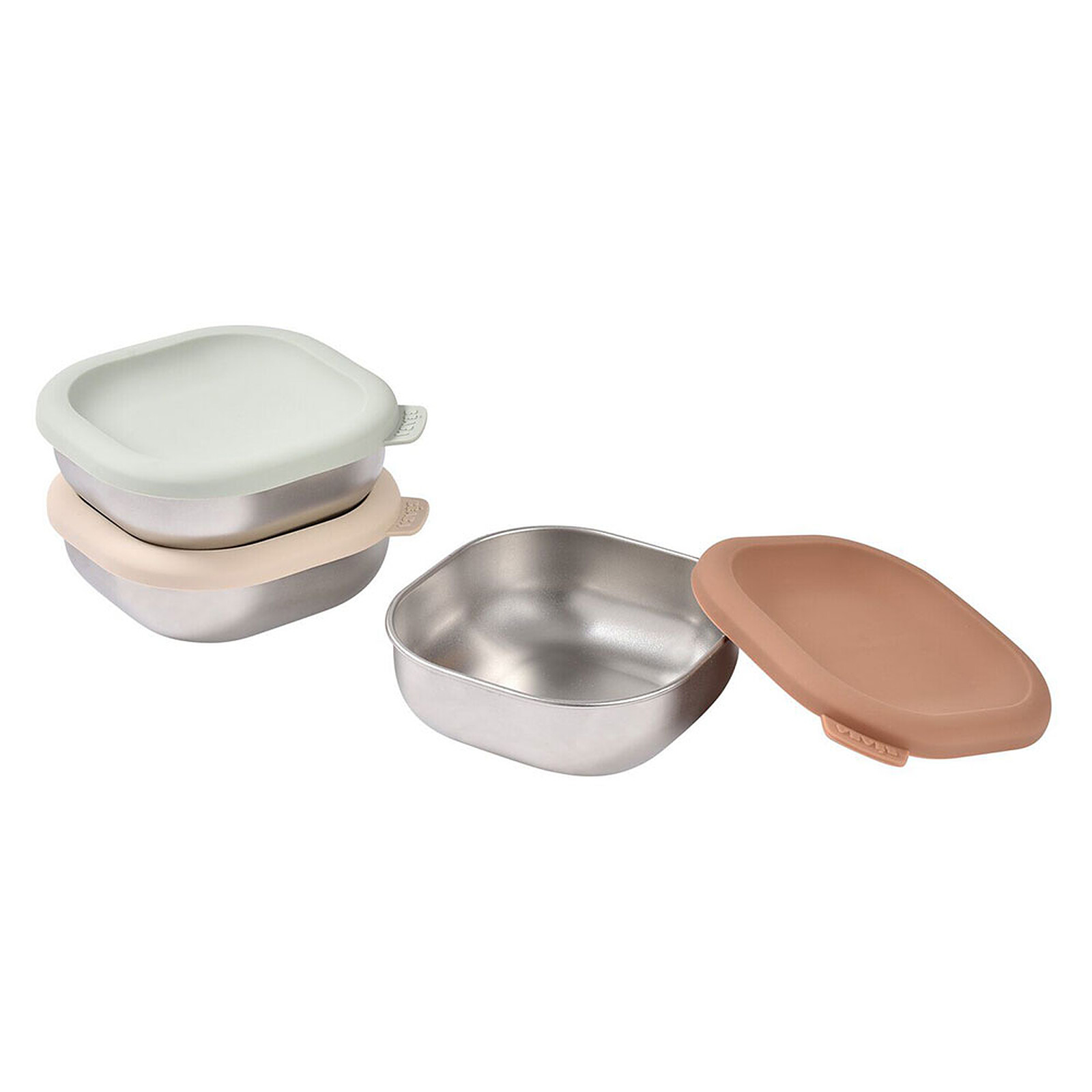 Lot de 3 Boîtes Repas Inox Multi-usage Natural Set - 250 ml BÉABA