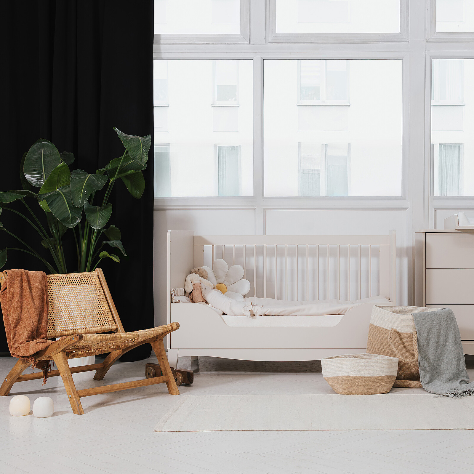 Lit Bébé Evolutif Lille Beige Cachemire - 140 x 70 cm pas cher