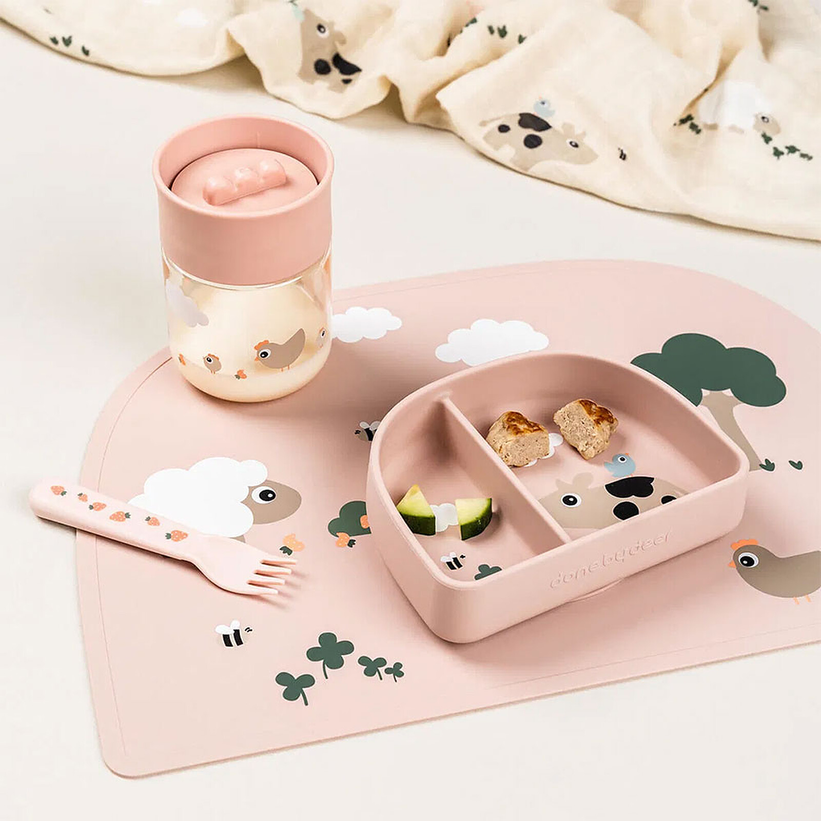 Tasse d'Apprentissage 360° Tiny Farm Rose - 260 ml  pas cher