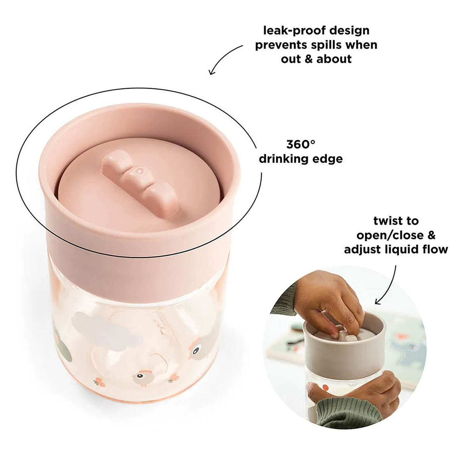 Achat Tasse d'Apprentissage 360° Tiny Farm Rose - 260 ml 