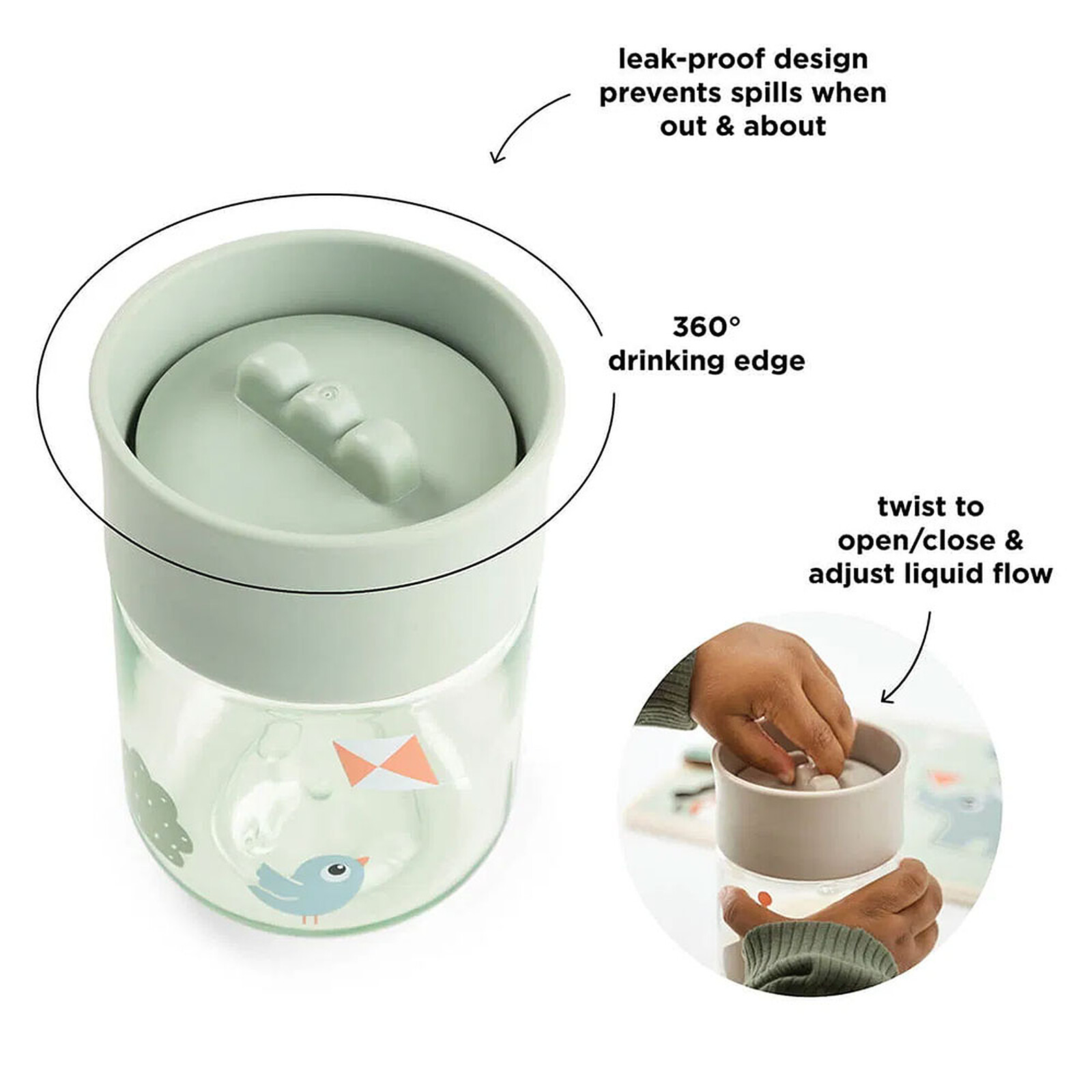 Achat Tasse d'Apprentissage 360° Playground Vert - 260 ml 