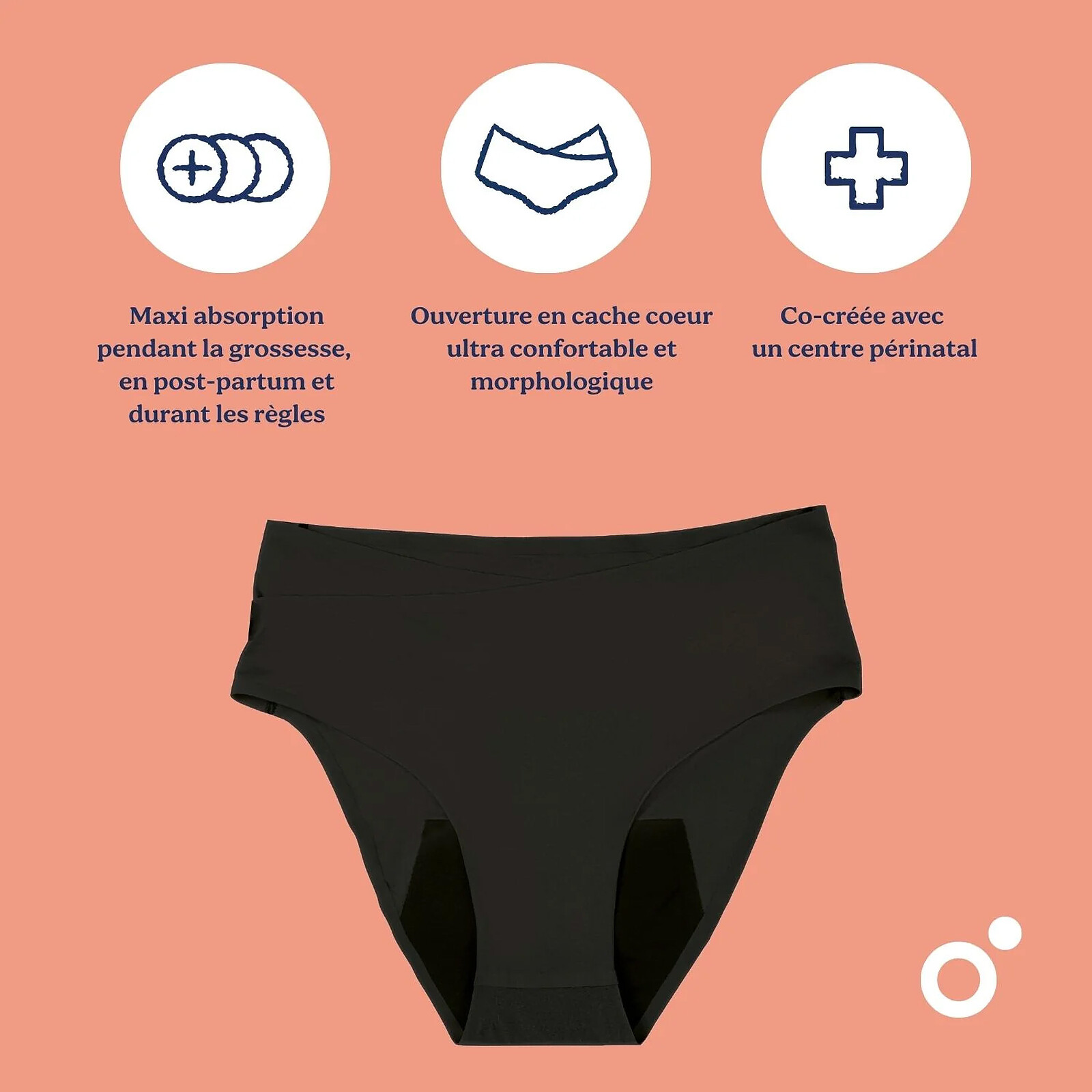 Culotte Post-partum et Menstruelle Flowy Black - XS/S/M doomoo