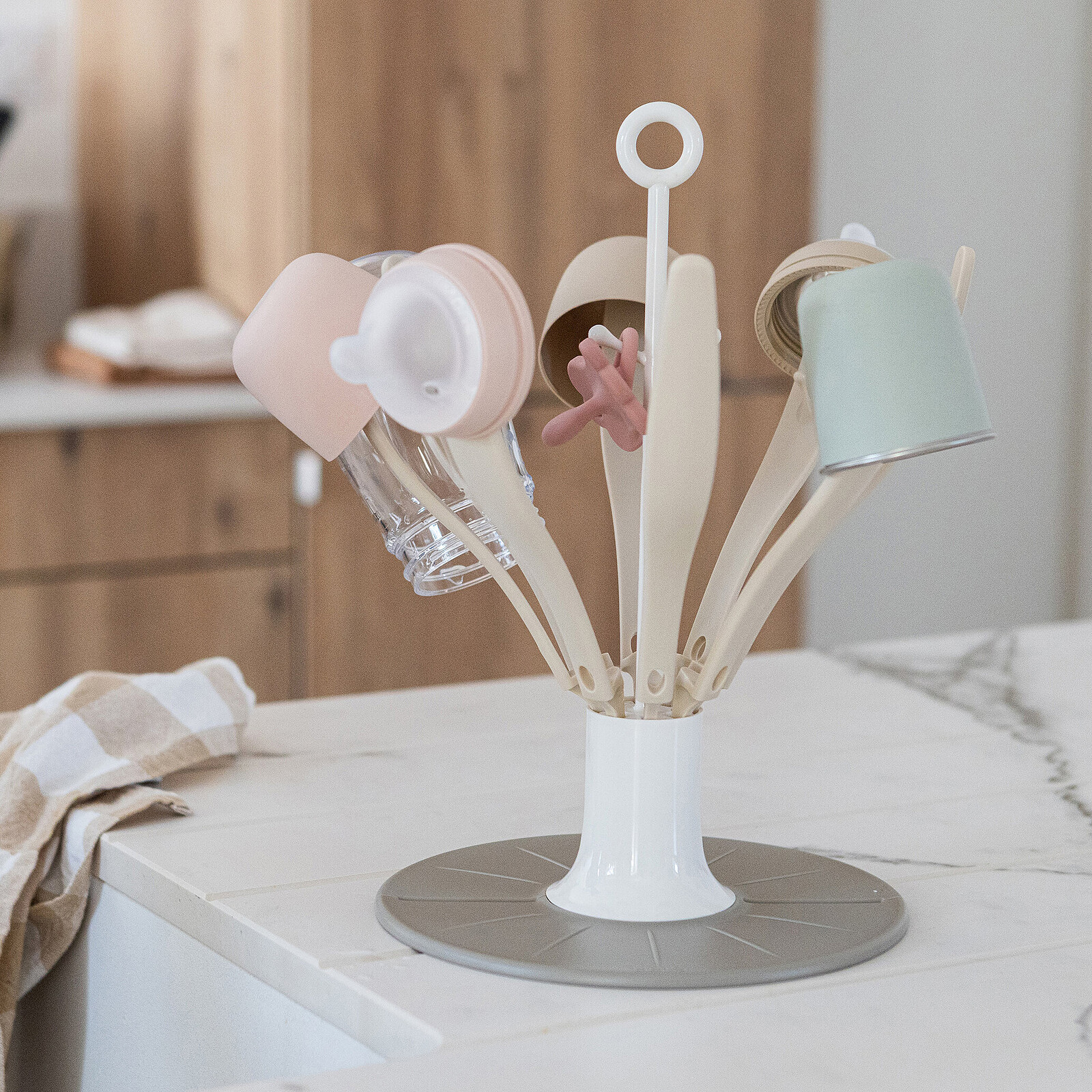 Egoutte Biberon Pliable Flower - Clay Earth pas cher