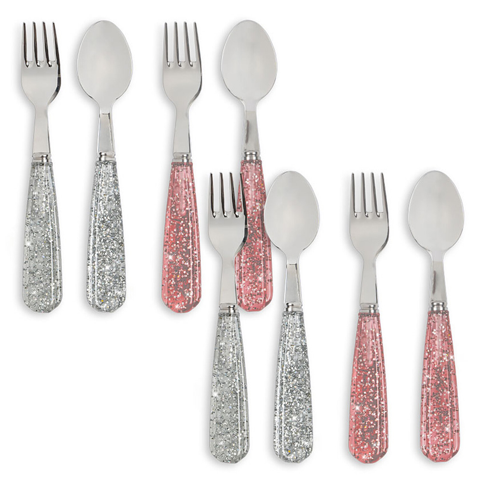 Lot de 8 Couverts Pailletés - Sparkling Blue & Sparkling Blush Konges Sløjd