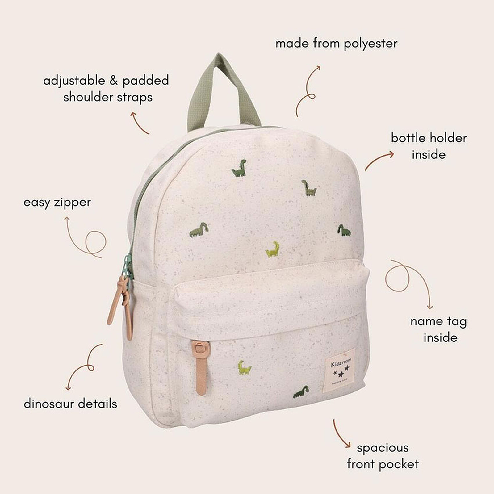 Sac à Dos Nostalgia - Dinosaures Vert pas cher