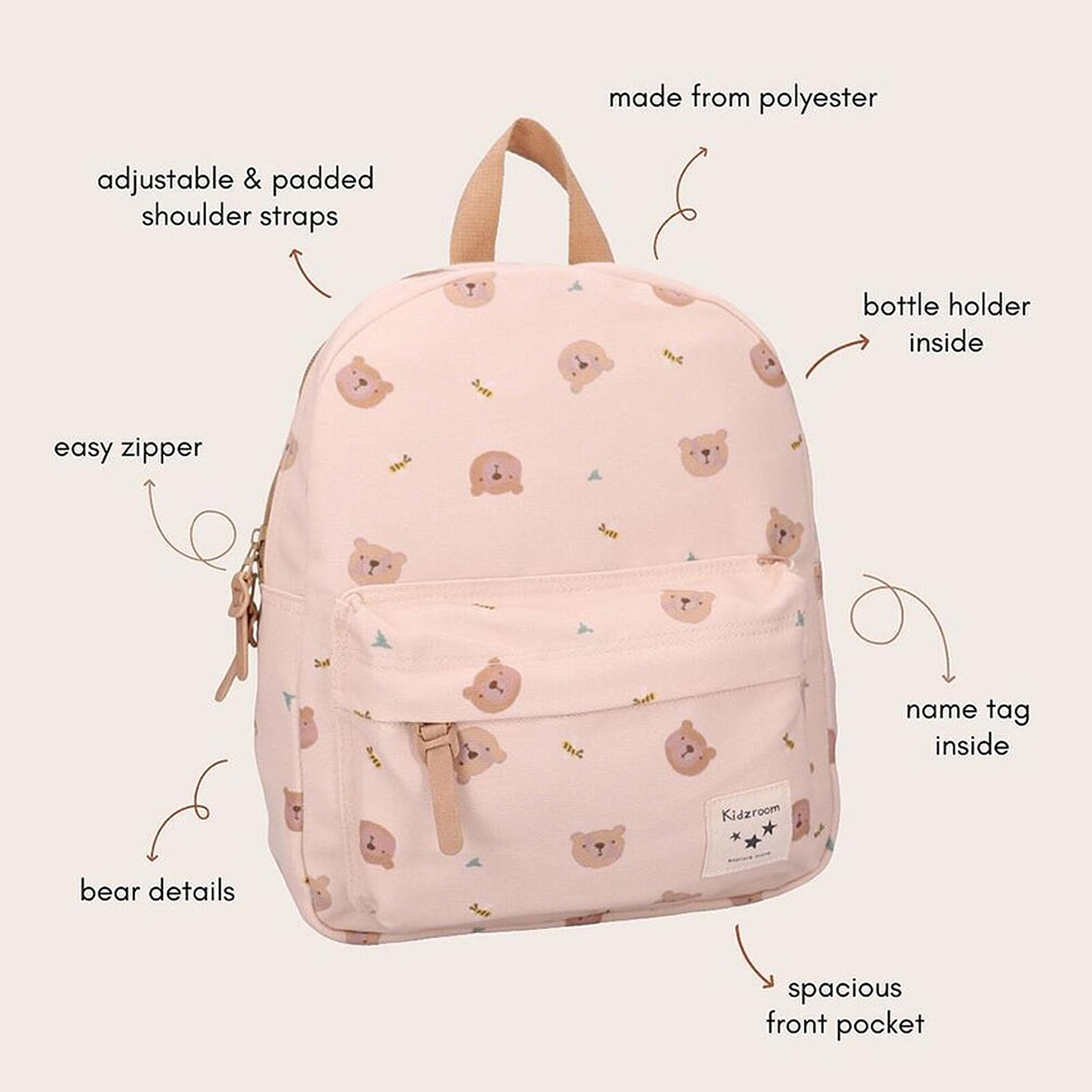 Sac à Dos Little Story - Oursons Beige pas cher